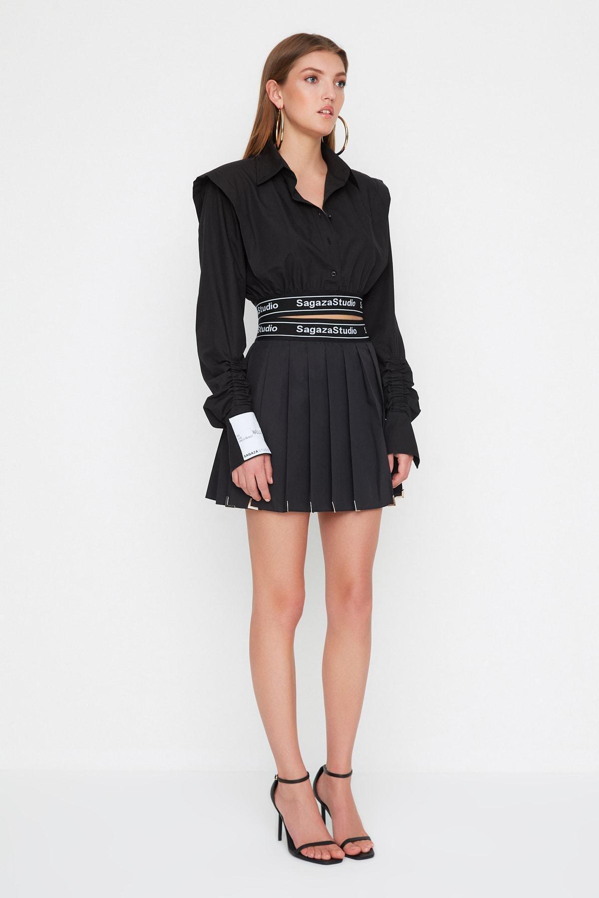 Black Skater Mini Skirt, , large image number 3