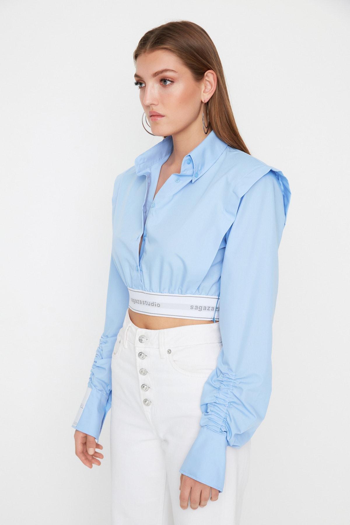 Blue Cotton Shirt, , large image number 2