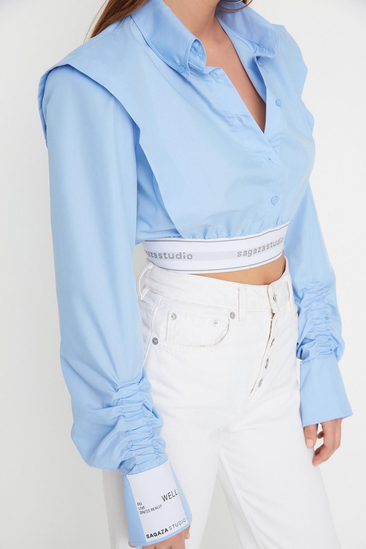 Blue Cotton Shirt, , large image number 4
