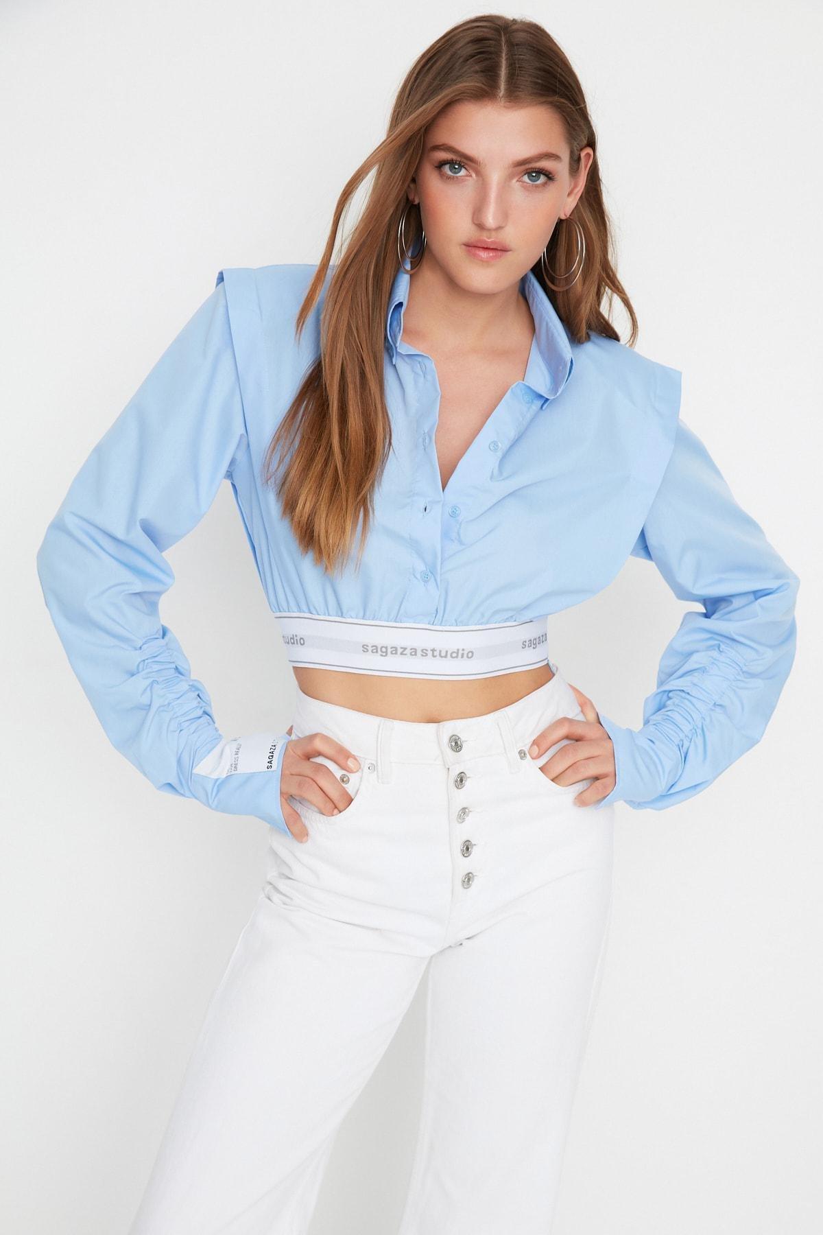 Blue Cotton Shirt, , large image number 5
