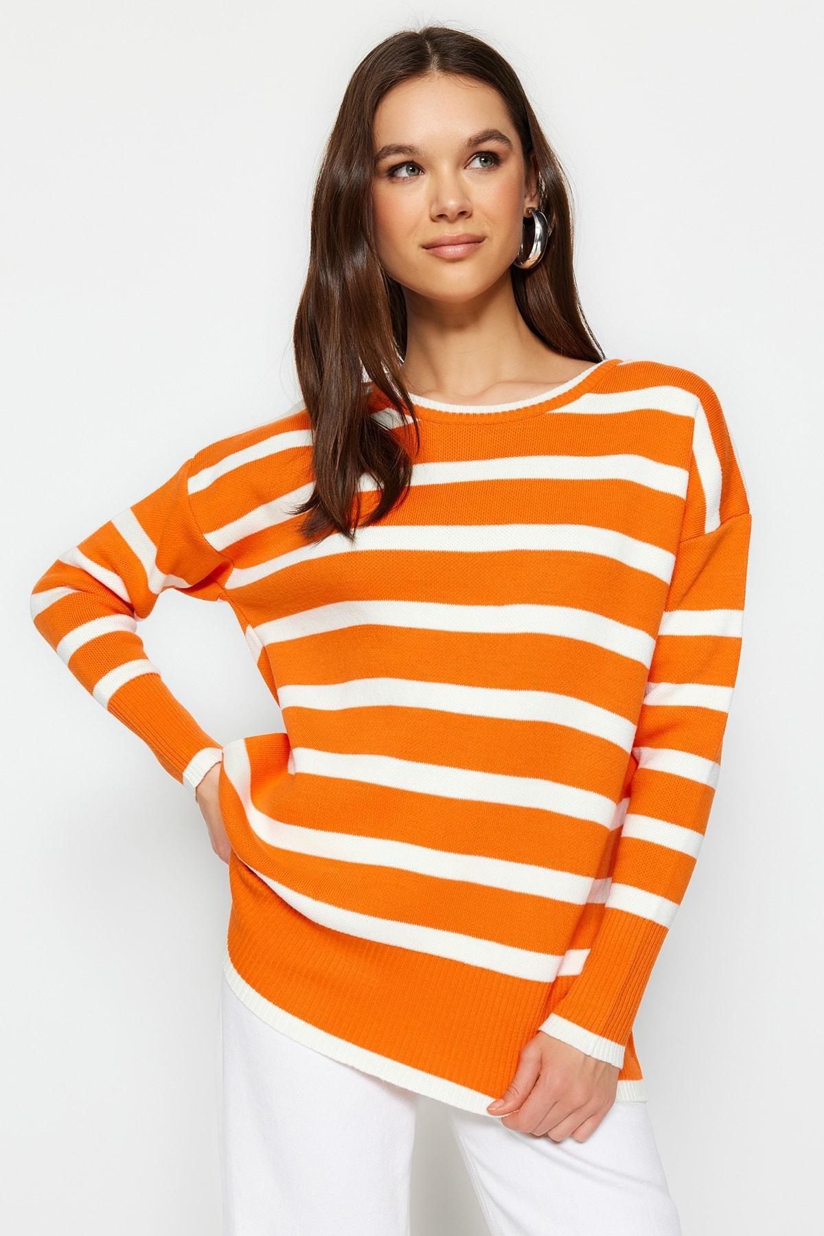 Orange Striped Sweater, , large image number 0