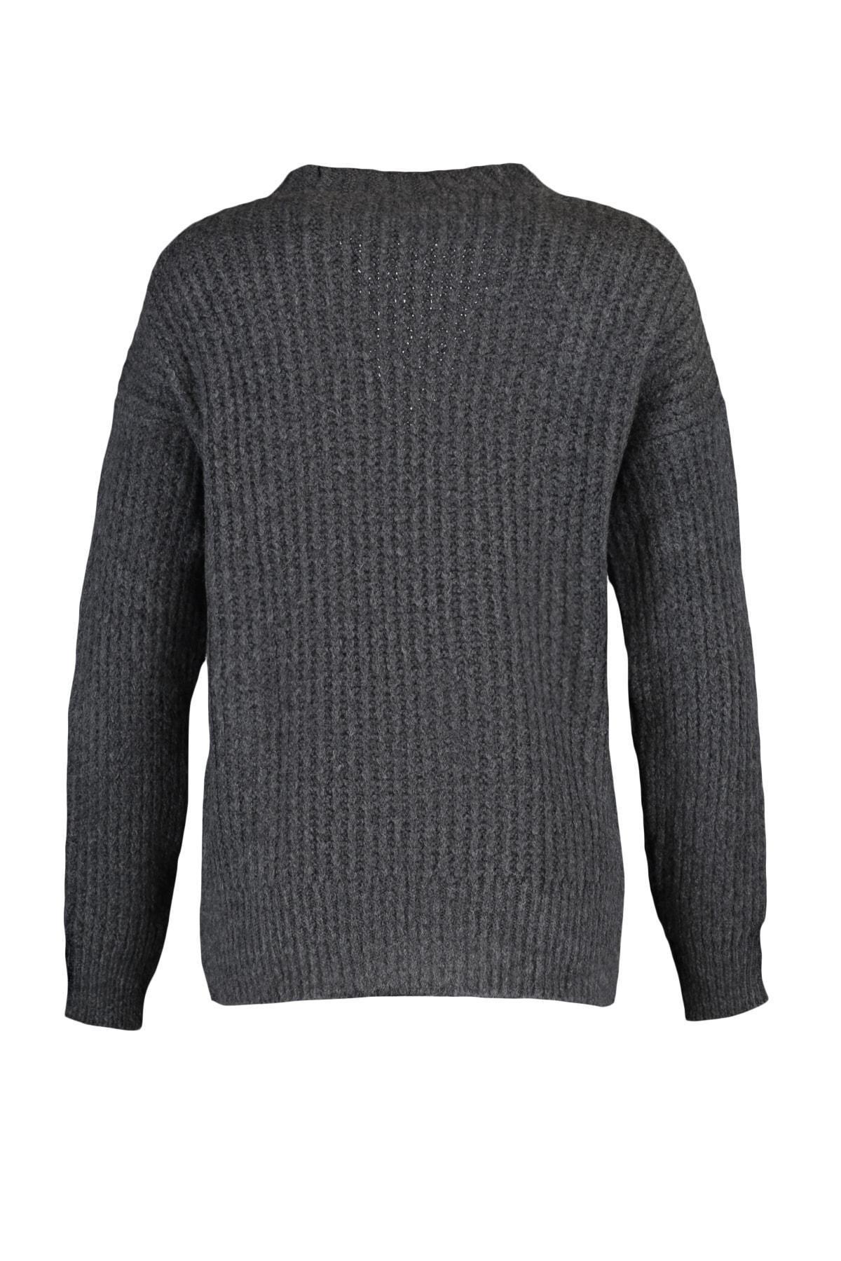 Gray Lapel Collar Cardigan, , large image number 5