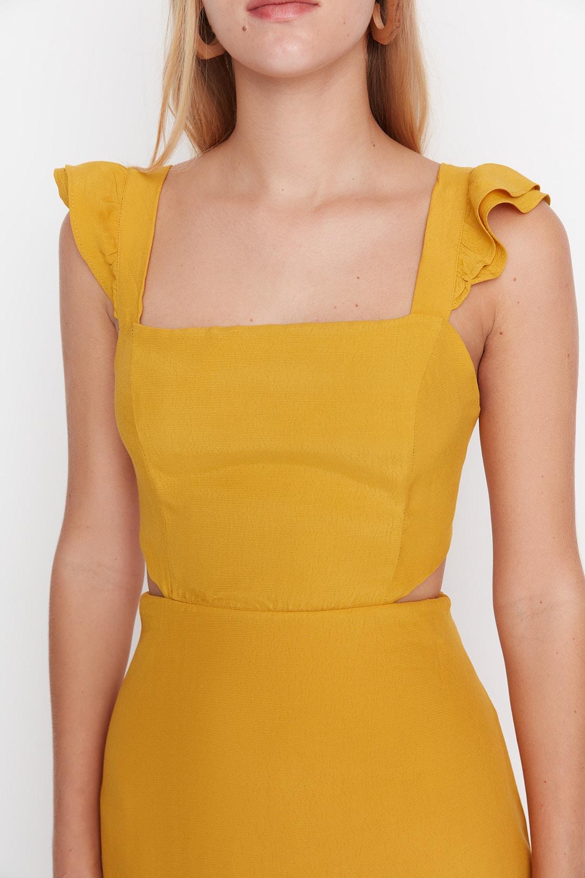 Yellow A-Line Mini Dress, , large image number 2