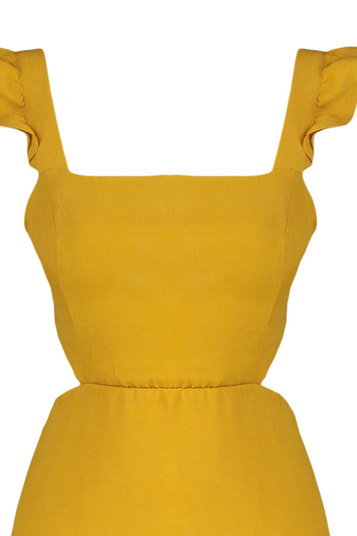 Yellow A-Line Mini Dress, , large image number 5