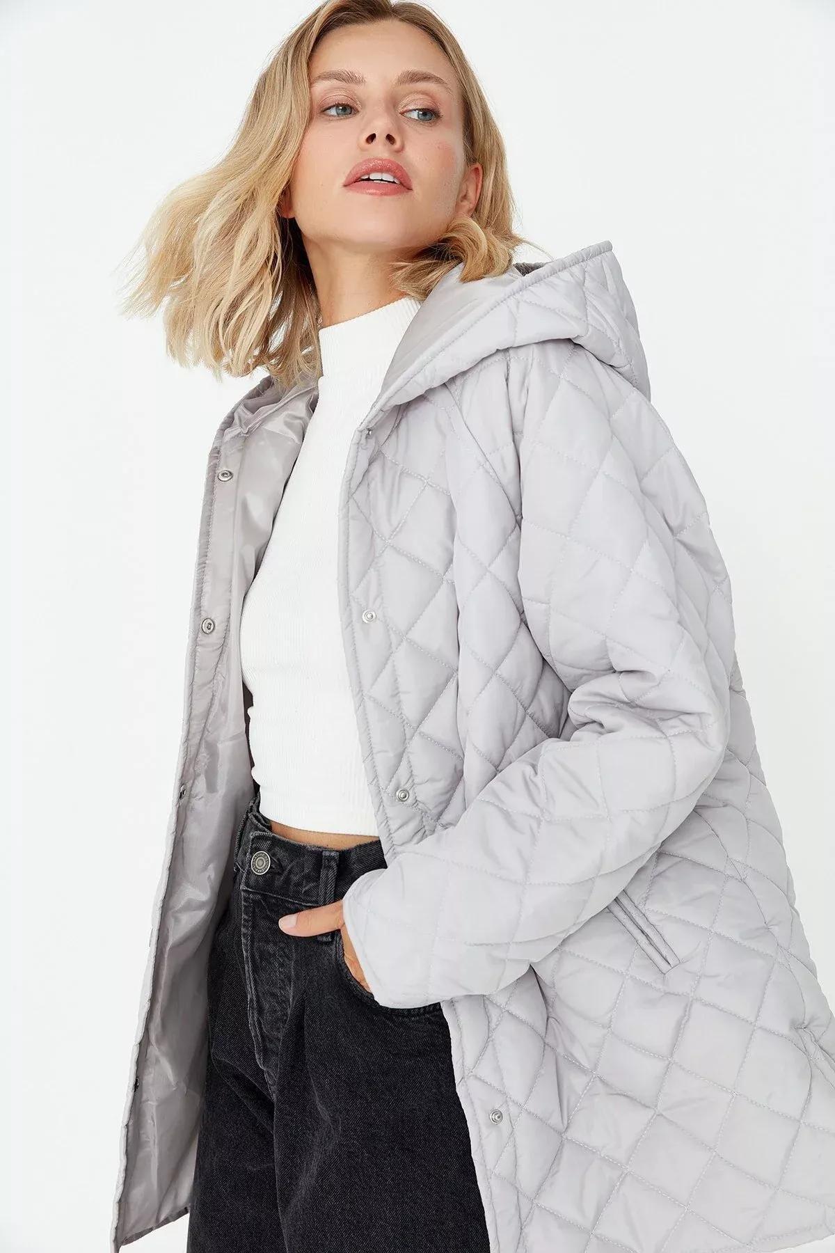 Gray Oversize Puffer Jacket, , large image number 2