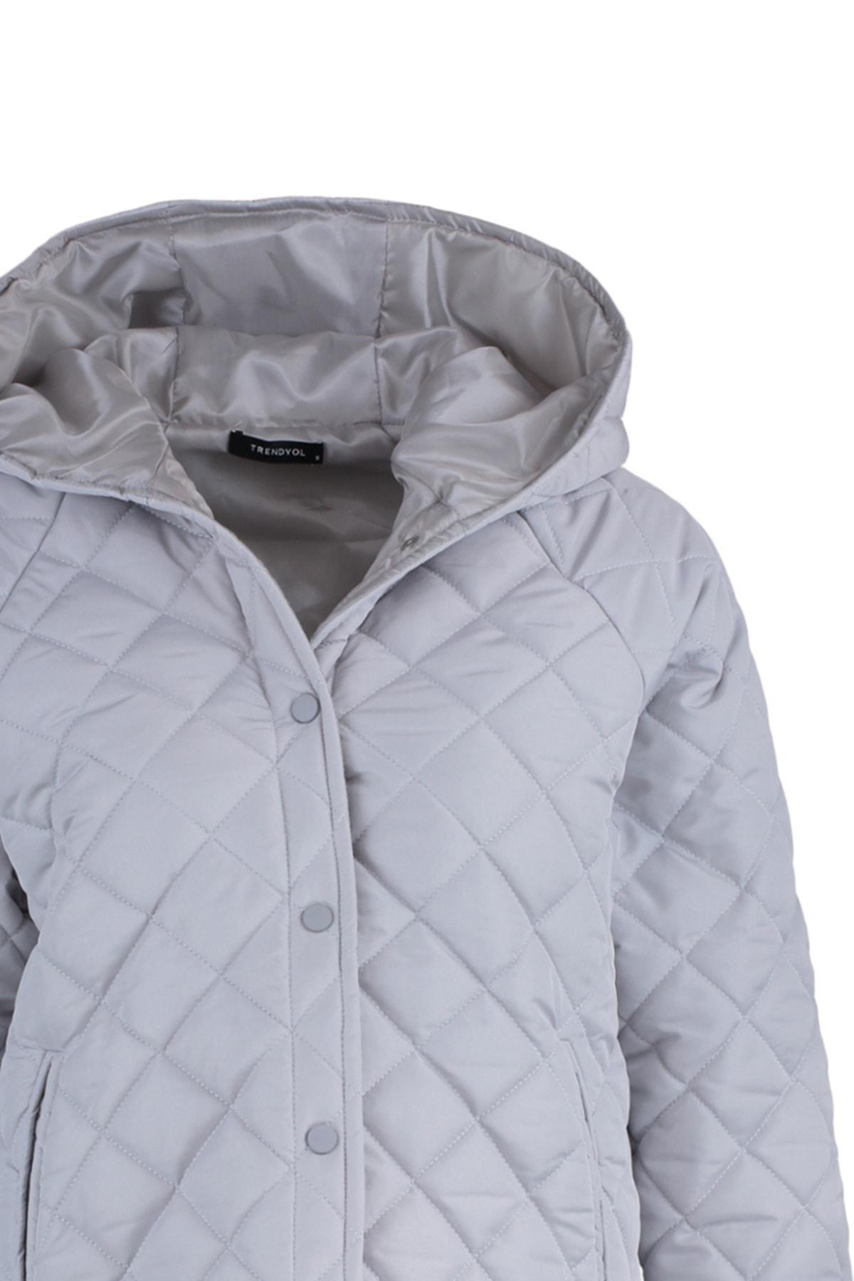 Trendyol - Gray Oversize Puffer Jacket