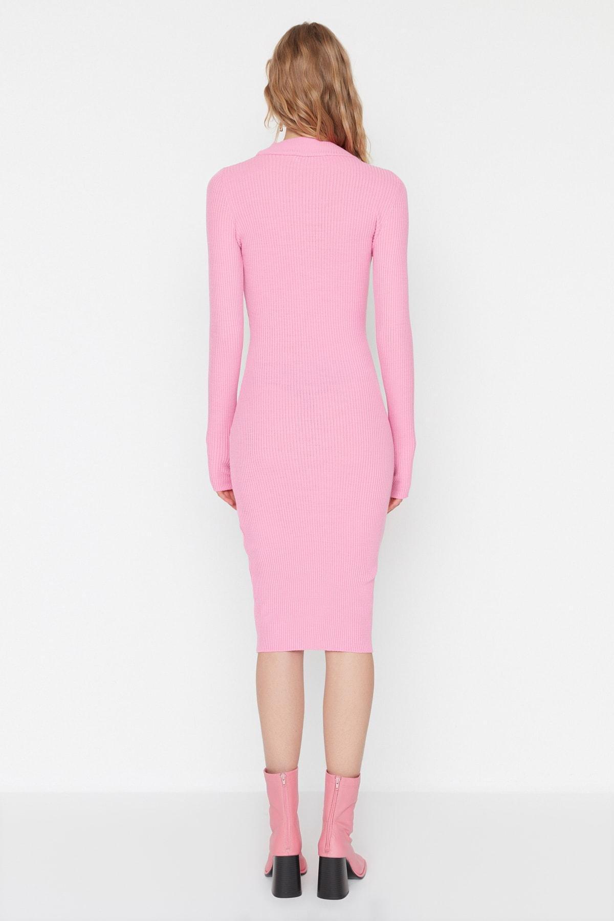 Trendyol - Pink Bodycon Midi Dress