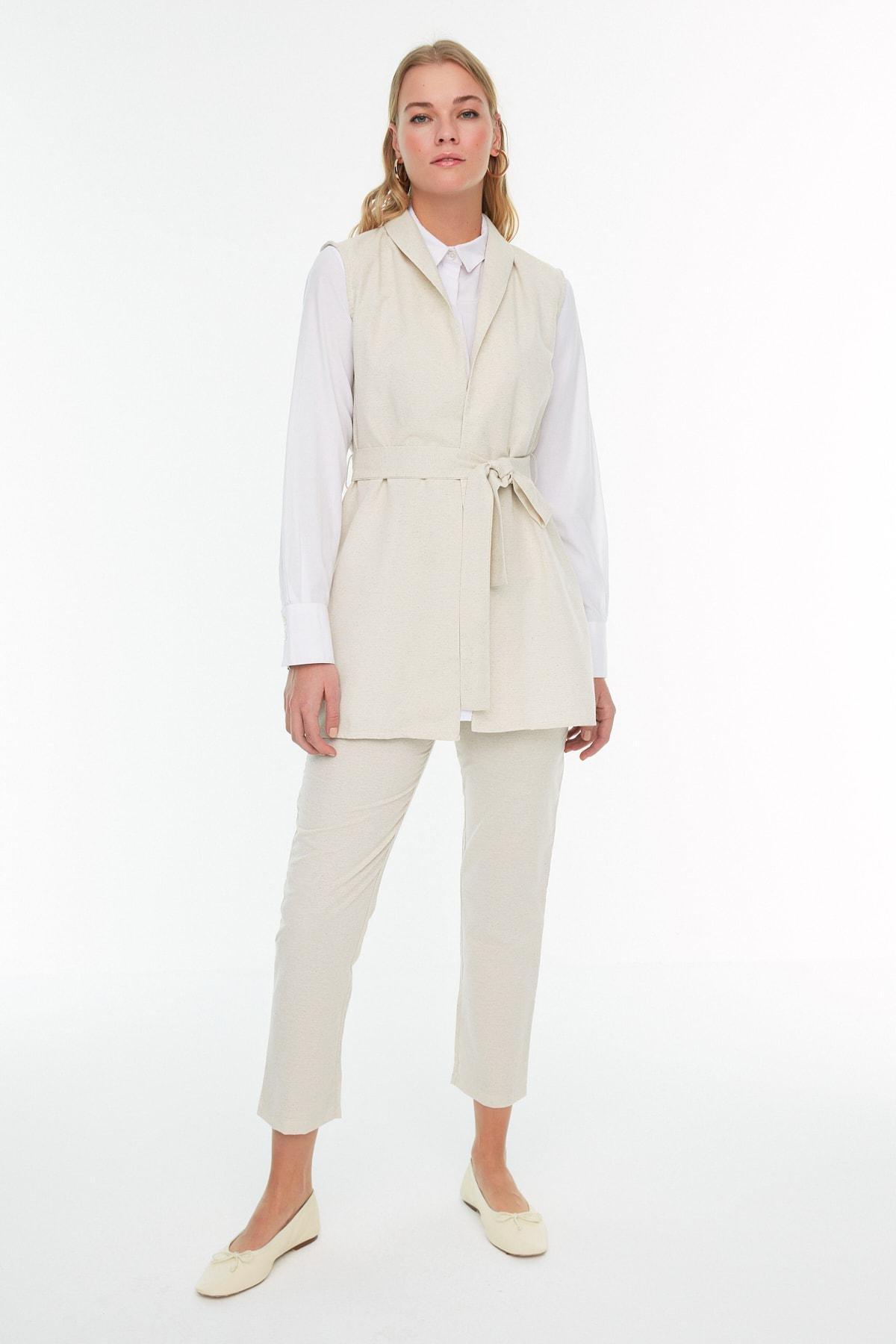 Beige Lapel Collar Co-Ord Set, , large image number 0