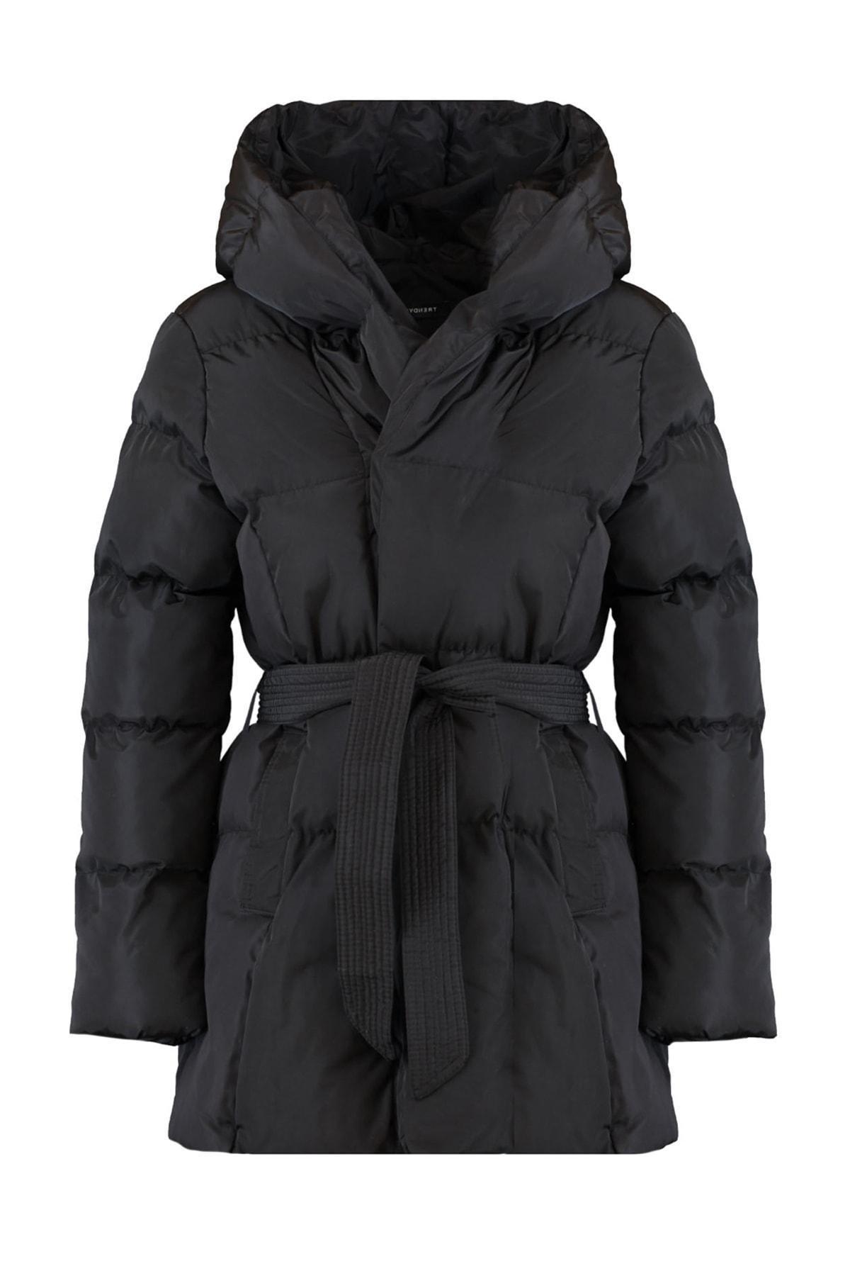 Trendyol - Black Hooded Puffer Jacket