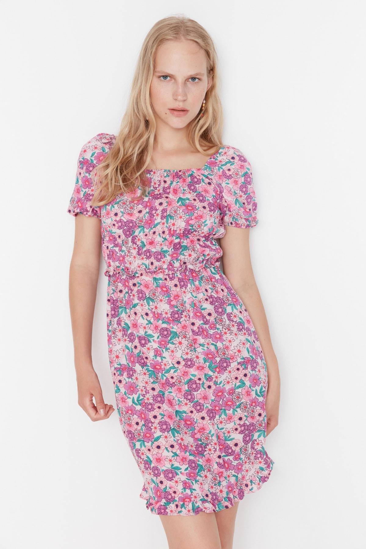 Multicolour Square Collar Mini Dress, , large image number 2