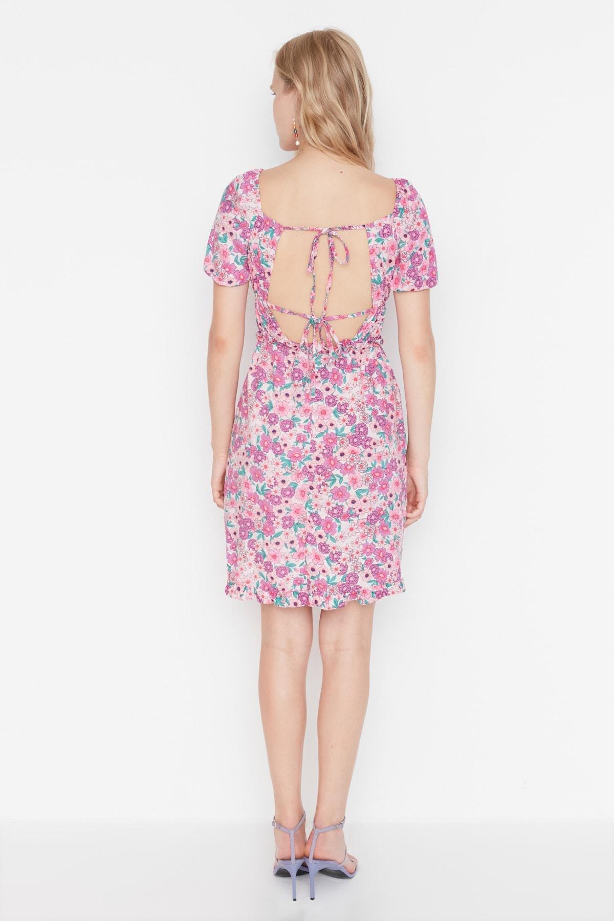 Multicolour Square Collar Mini Dress, , large image number 4