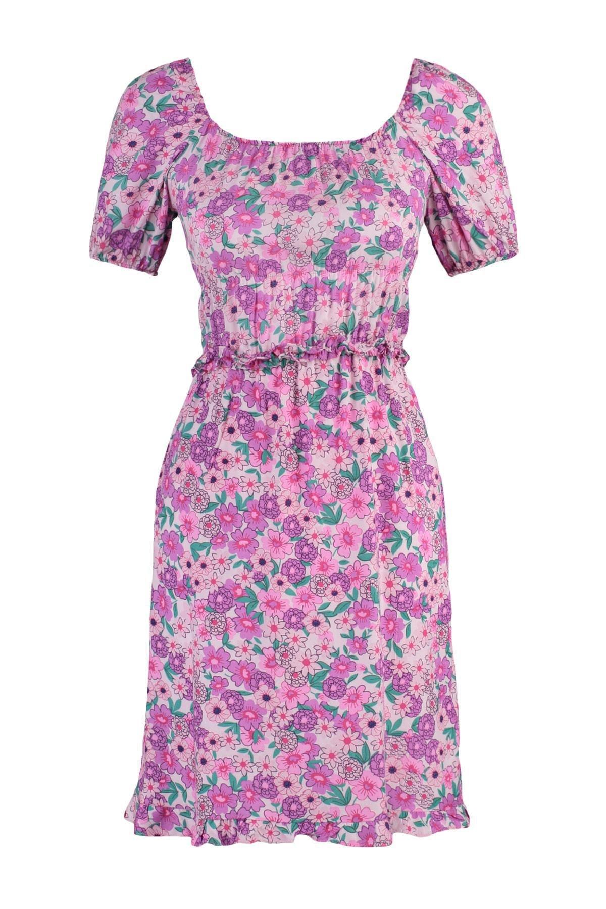 Multicolour Square Collar Mini Dress, , large image number 5