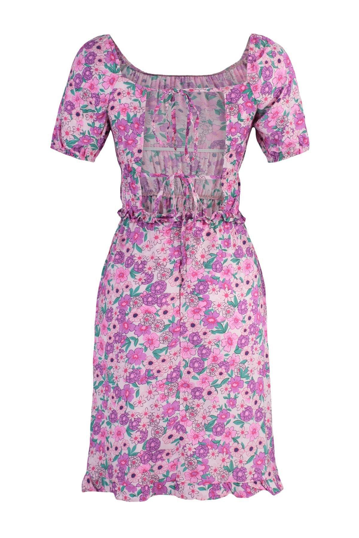 Multicolour Square Collar Mini Dress, , large image number 7