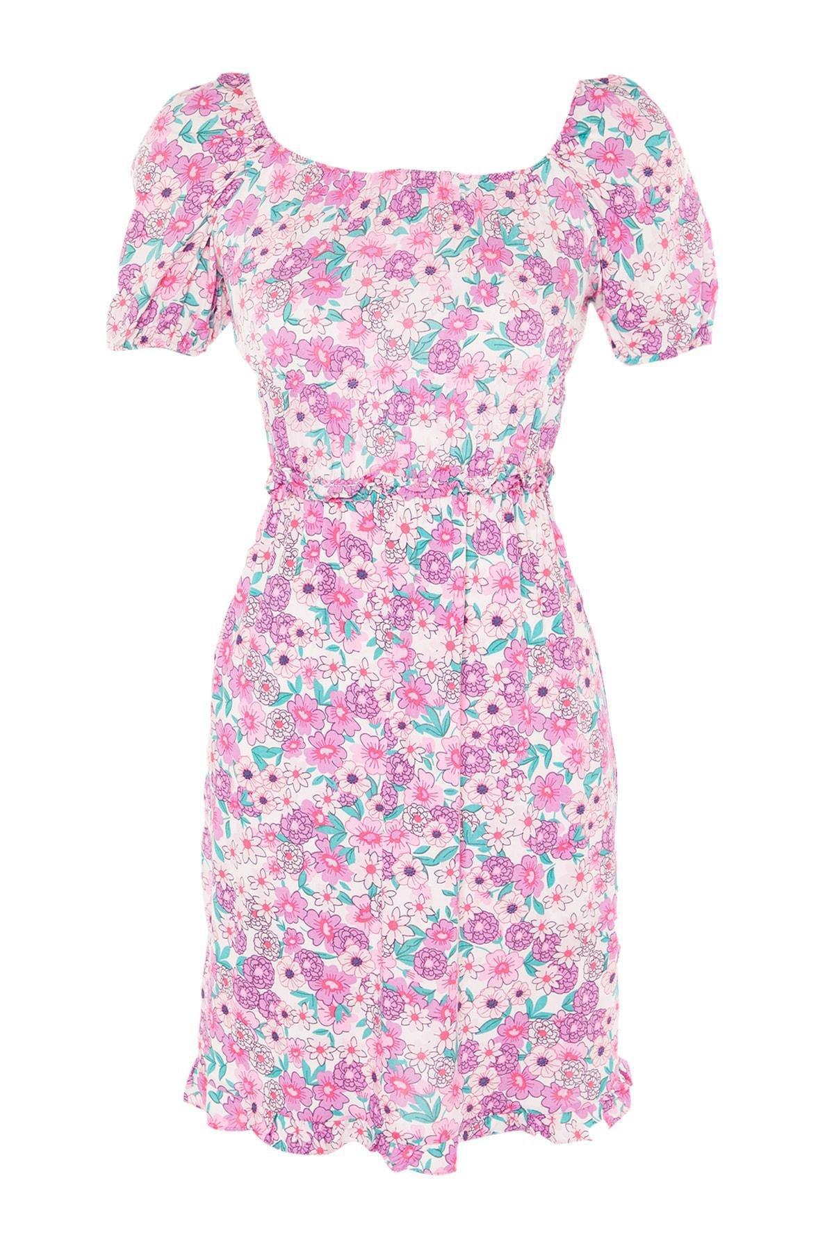 Multicolour Square Collar Mini Dress, , large image number 8