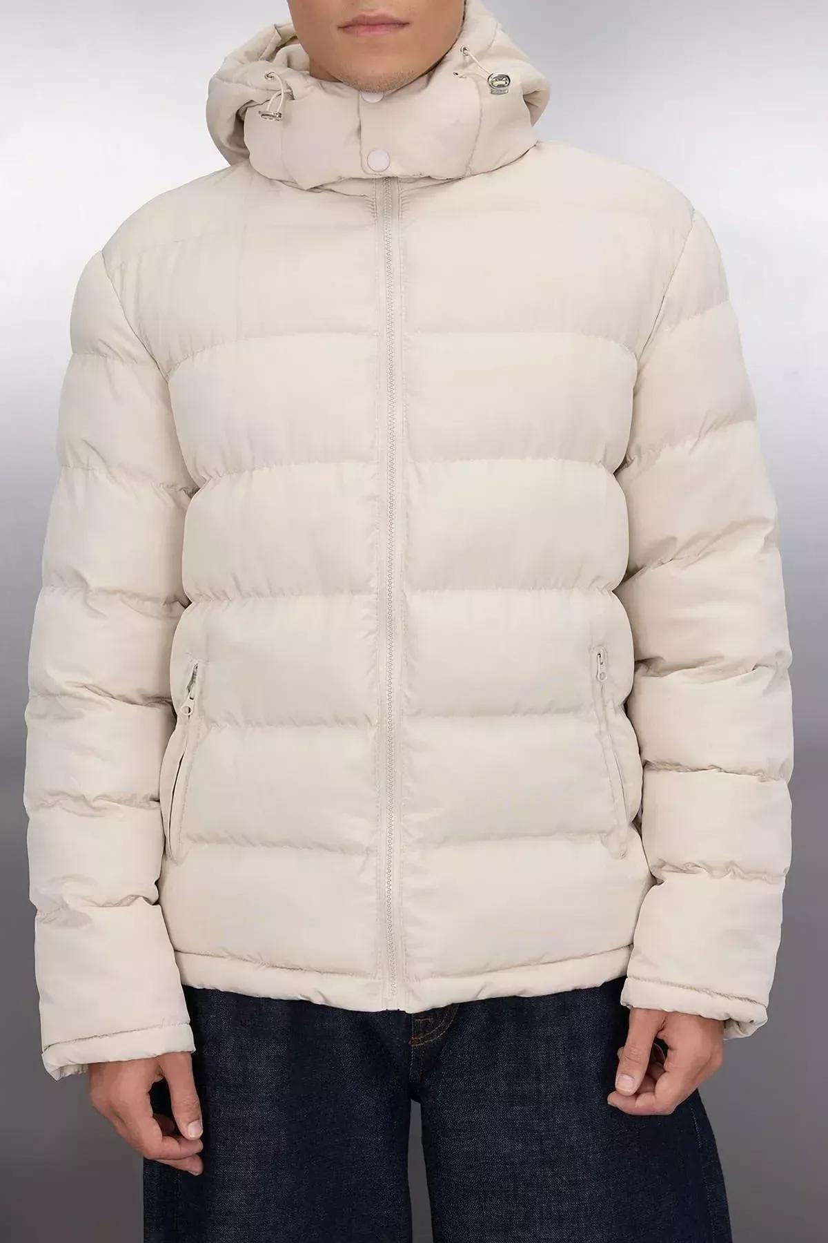 Beige Puffer Windproof Jacket, Beige, large image number 5