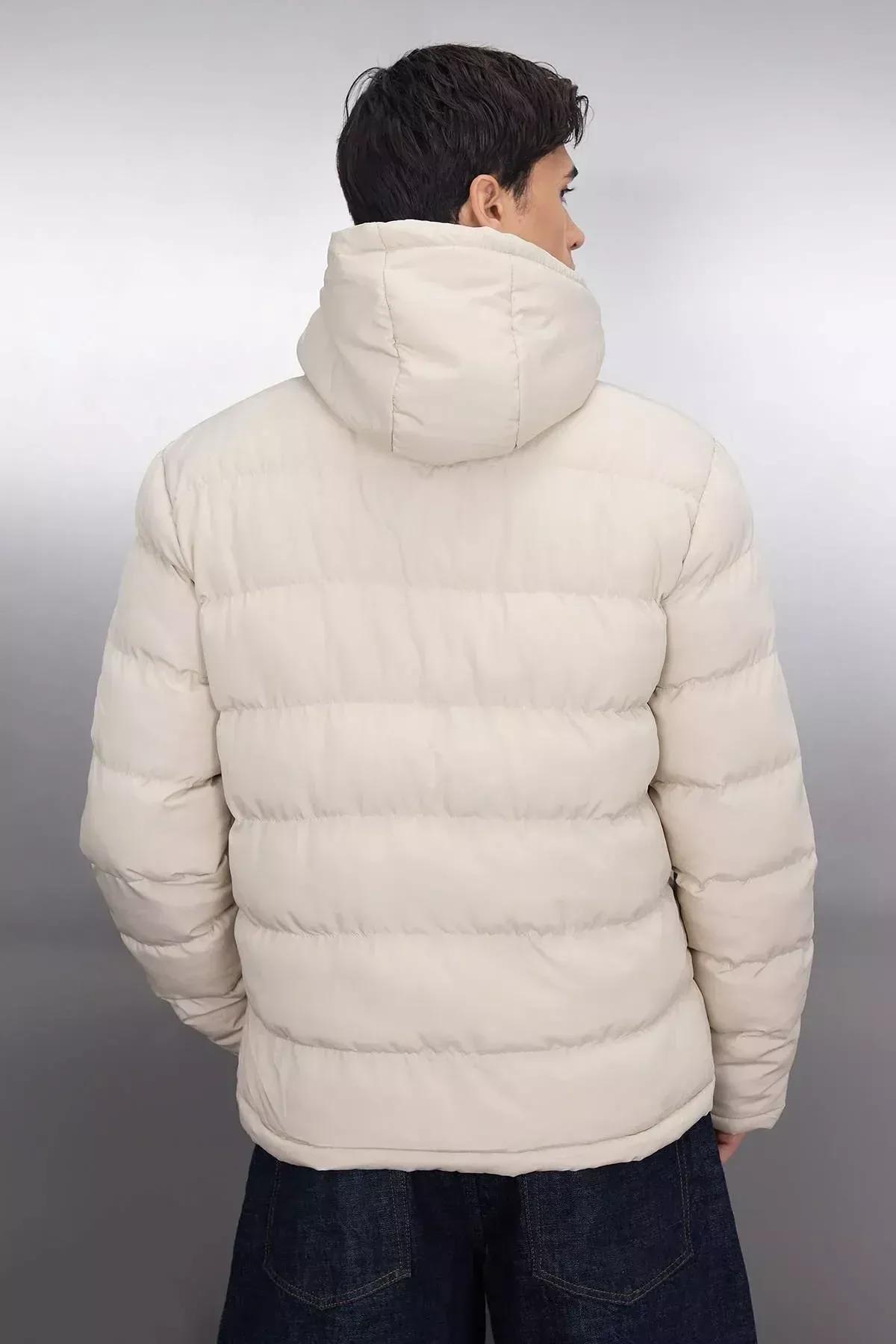Beige Puffer Windproof Jacket, Beige, large image number 7