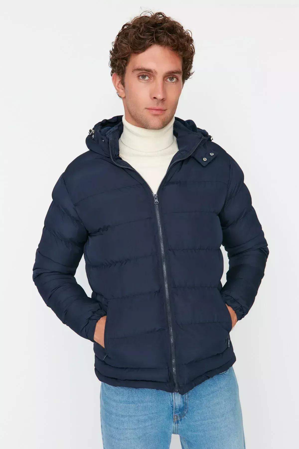 Blue Puffer Jacket, Dark blue, medium