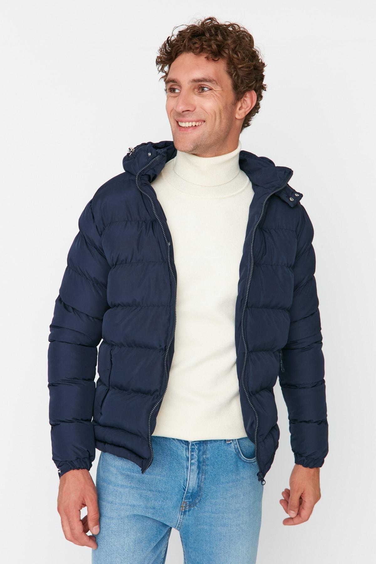 Blue Puffer Jacket, Dark blue, medium