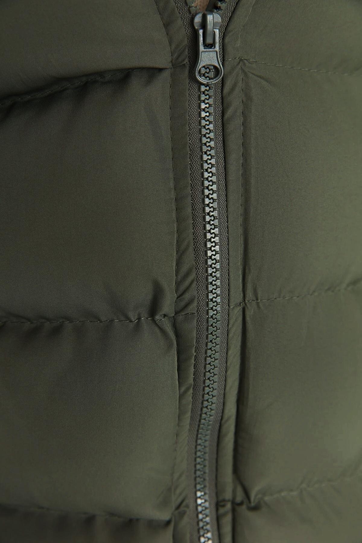 Khaki Puffer Windproof Jacket, Khaki, large image number 2