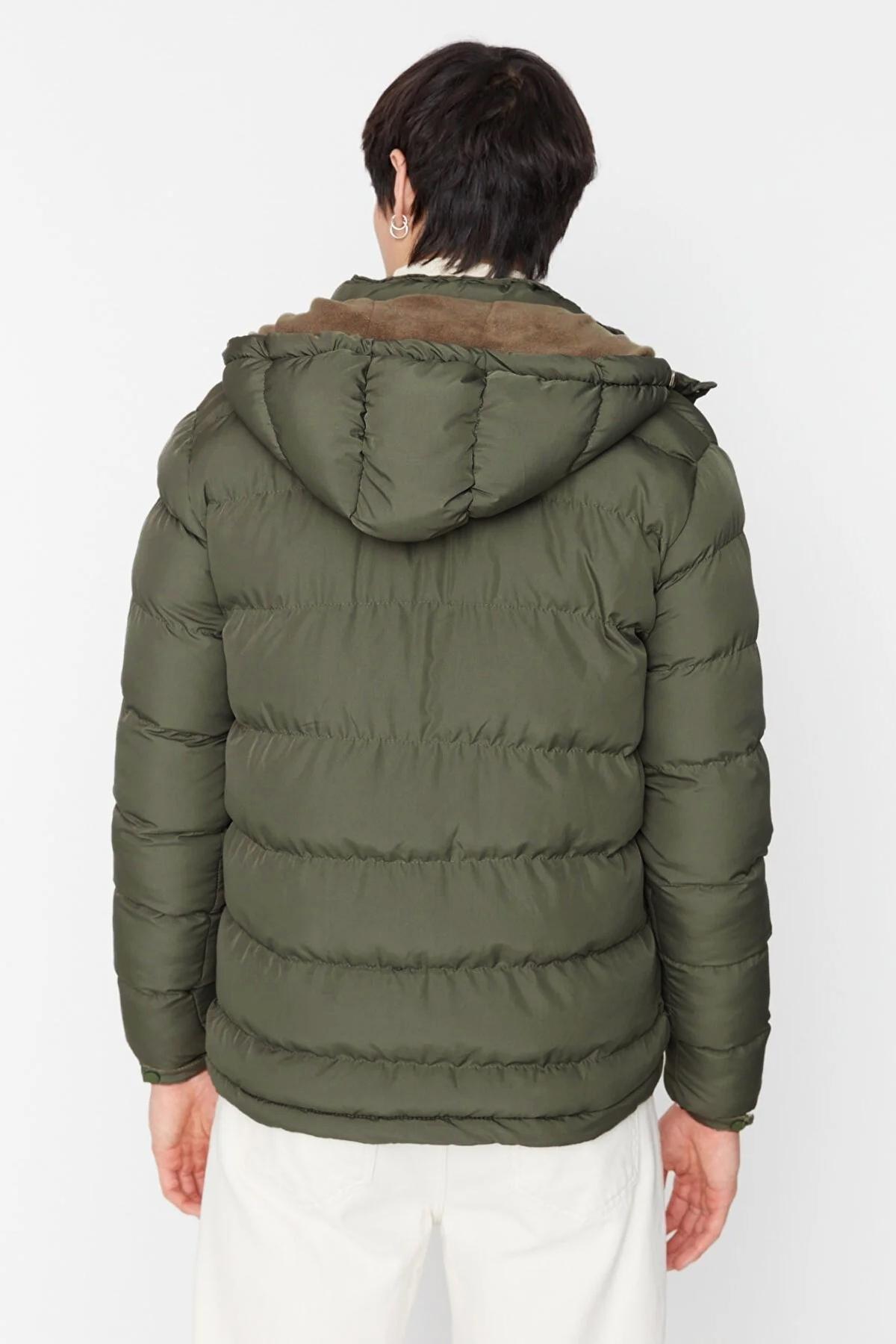 Khaki Puffer Windproof Jacket, Khaki, large image number 3