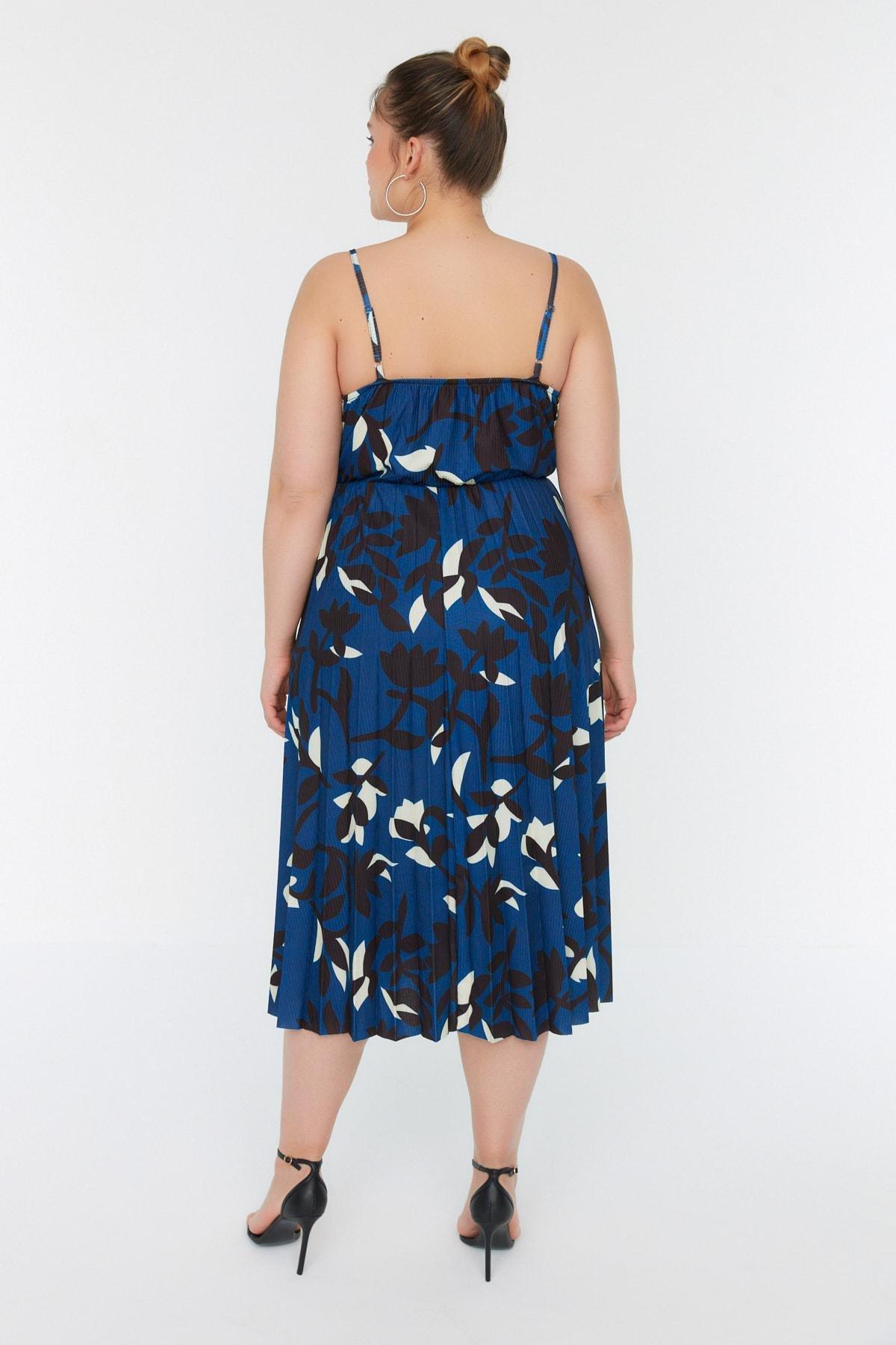 Blue A-Line Plus Size Dress, , large image number 4