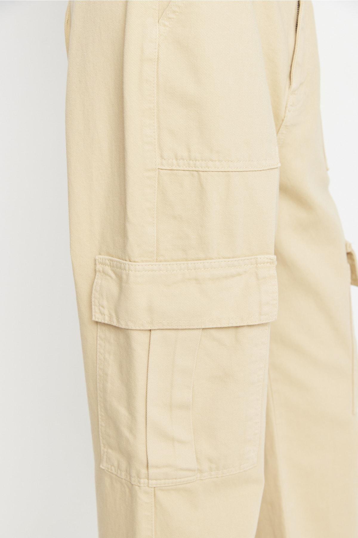 Beige 90S Wide Leg Jeans, , large image number 3