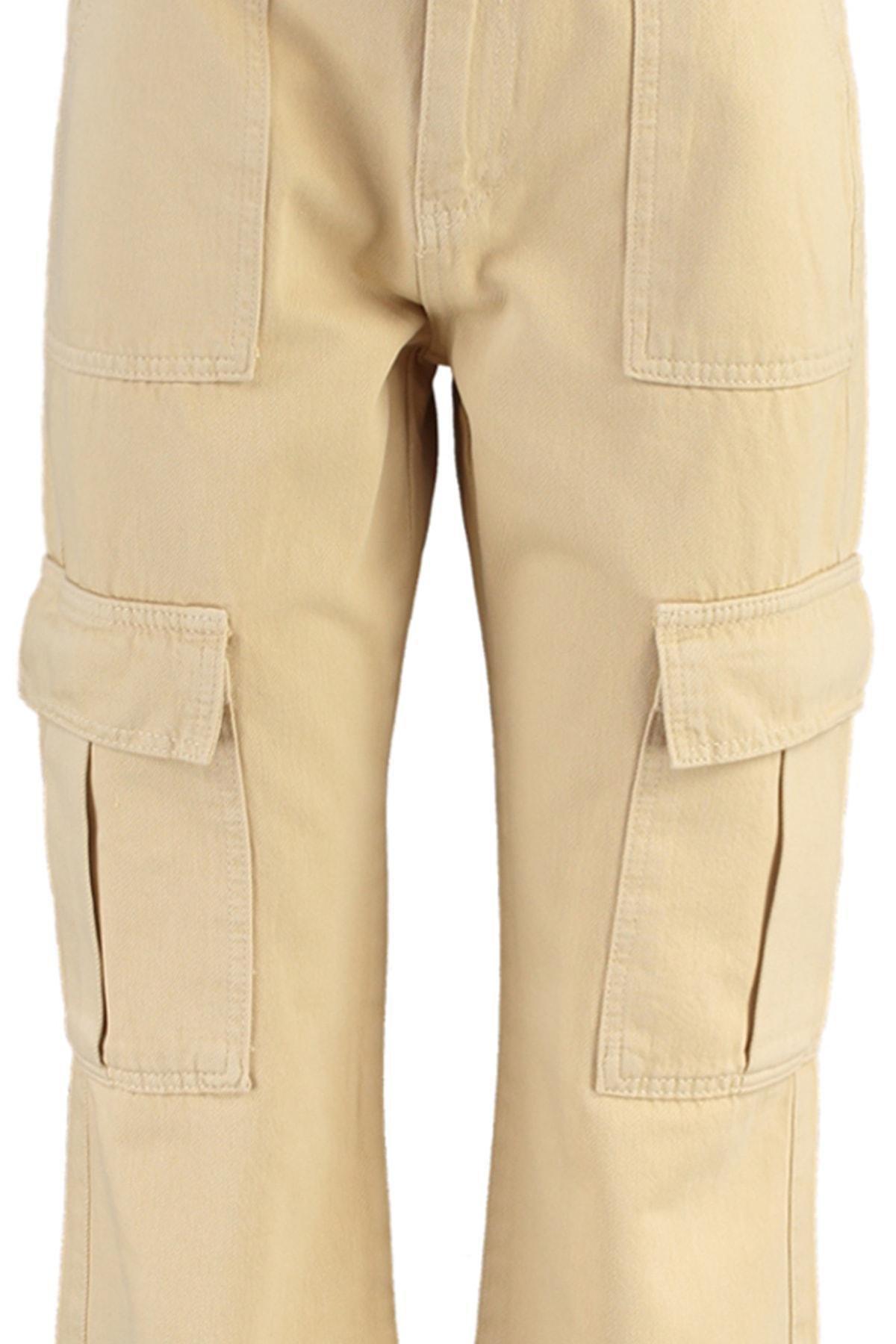 Beige 90S Wide Leg Jeans, , large image number 7