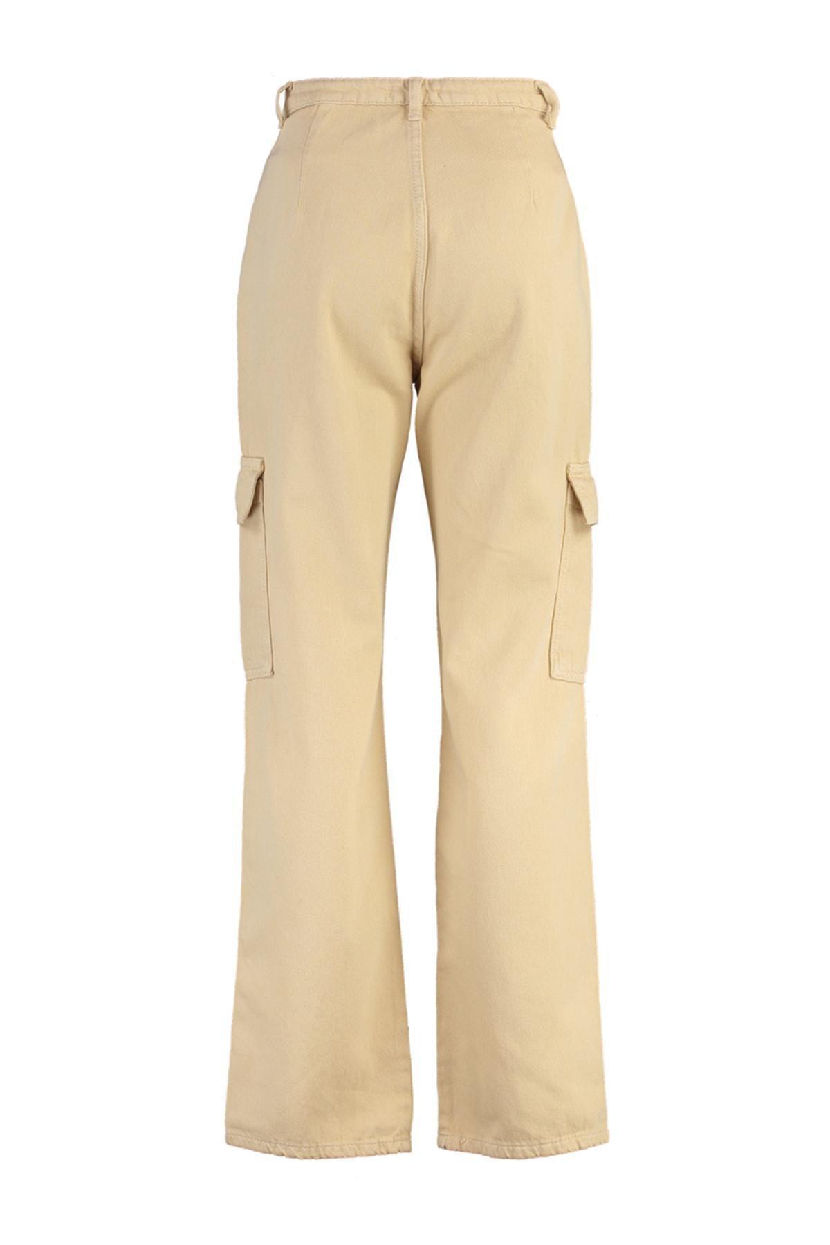 Beige 90S Wide Leg Jeans, , large image number 8