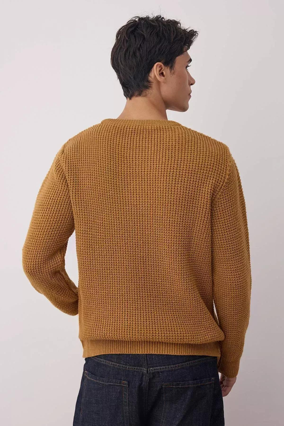 Brown Crew Neck Sweater, Brown, large image number 7