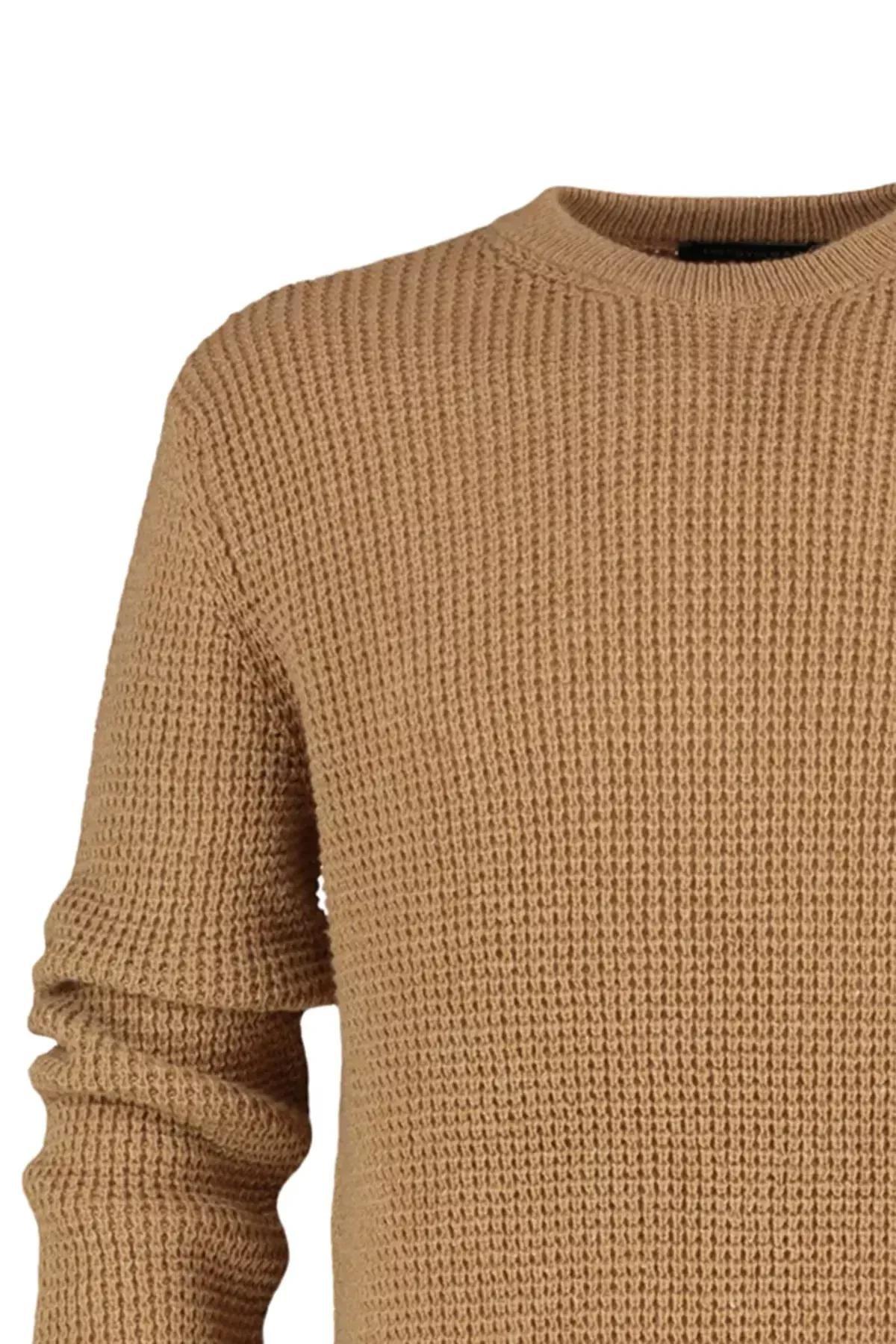 Brown Crew Neck Sweater, Brown, large image number 9
