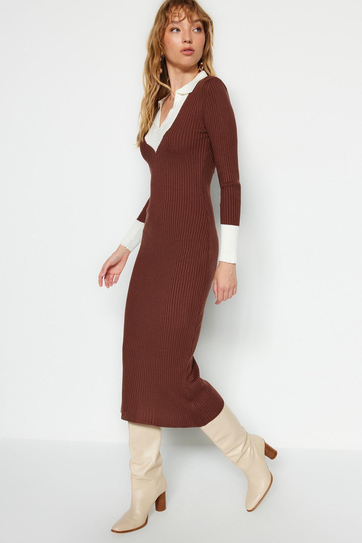 Brown Bodycon Dress, , large image number 1