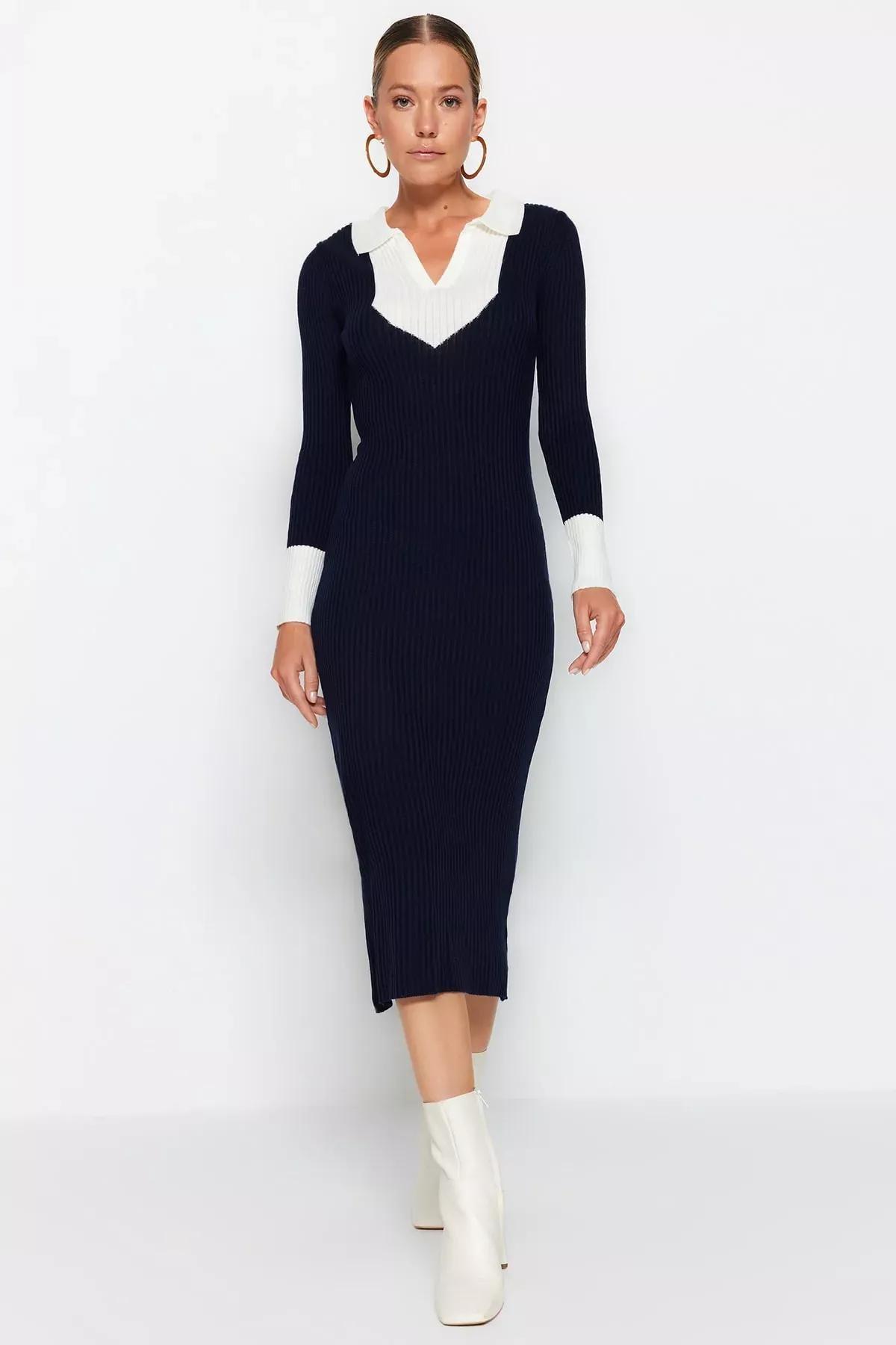 Navy Bodycon Dress, Navy blue, large image number 0