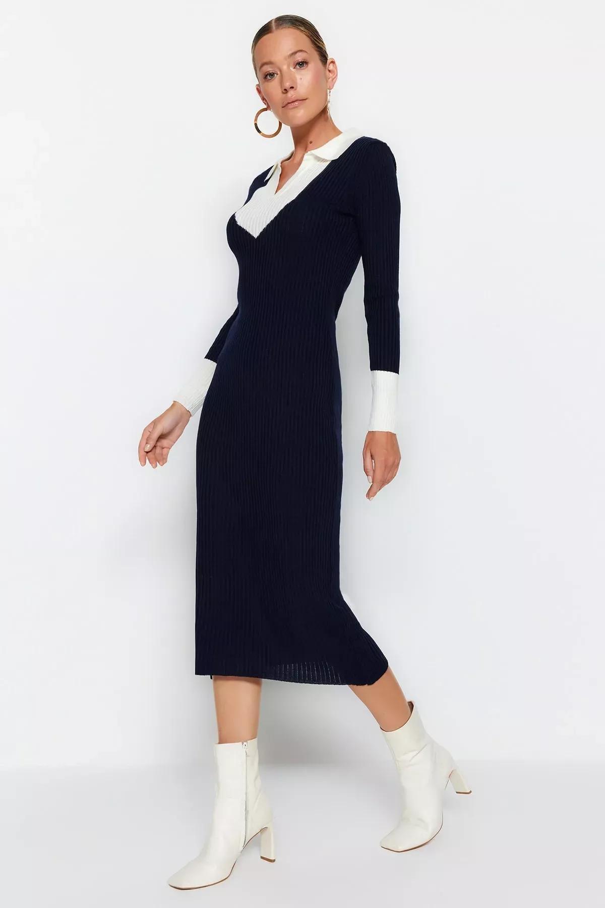 Navy Bodycon Dress, Navy blue, large image number 1