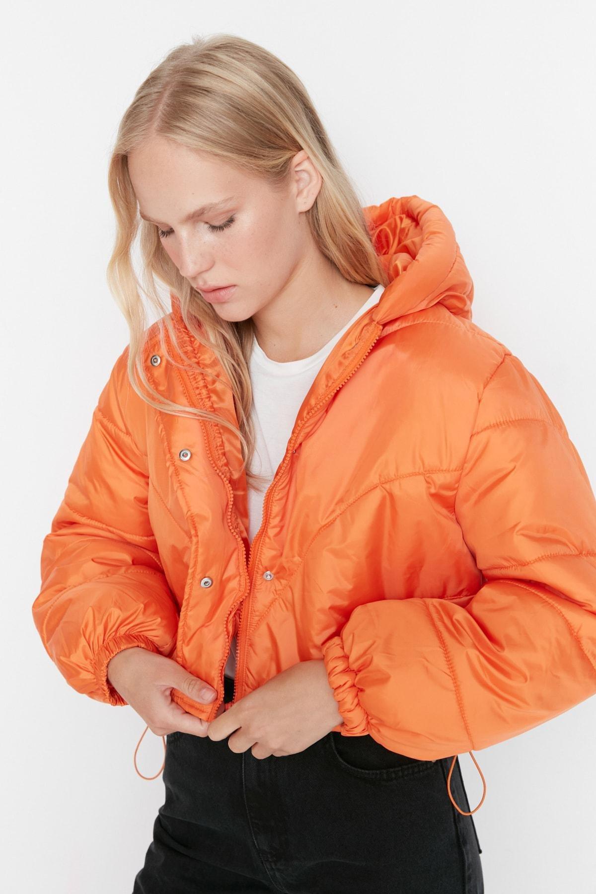 Cropped orange hotsell puffer jacket