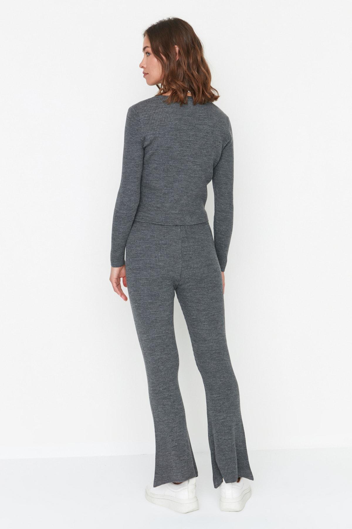 Grey V-Neck Co-Ord Set, , large image number 4