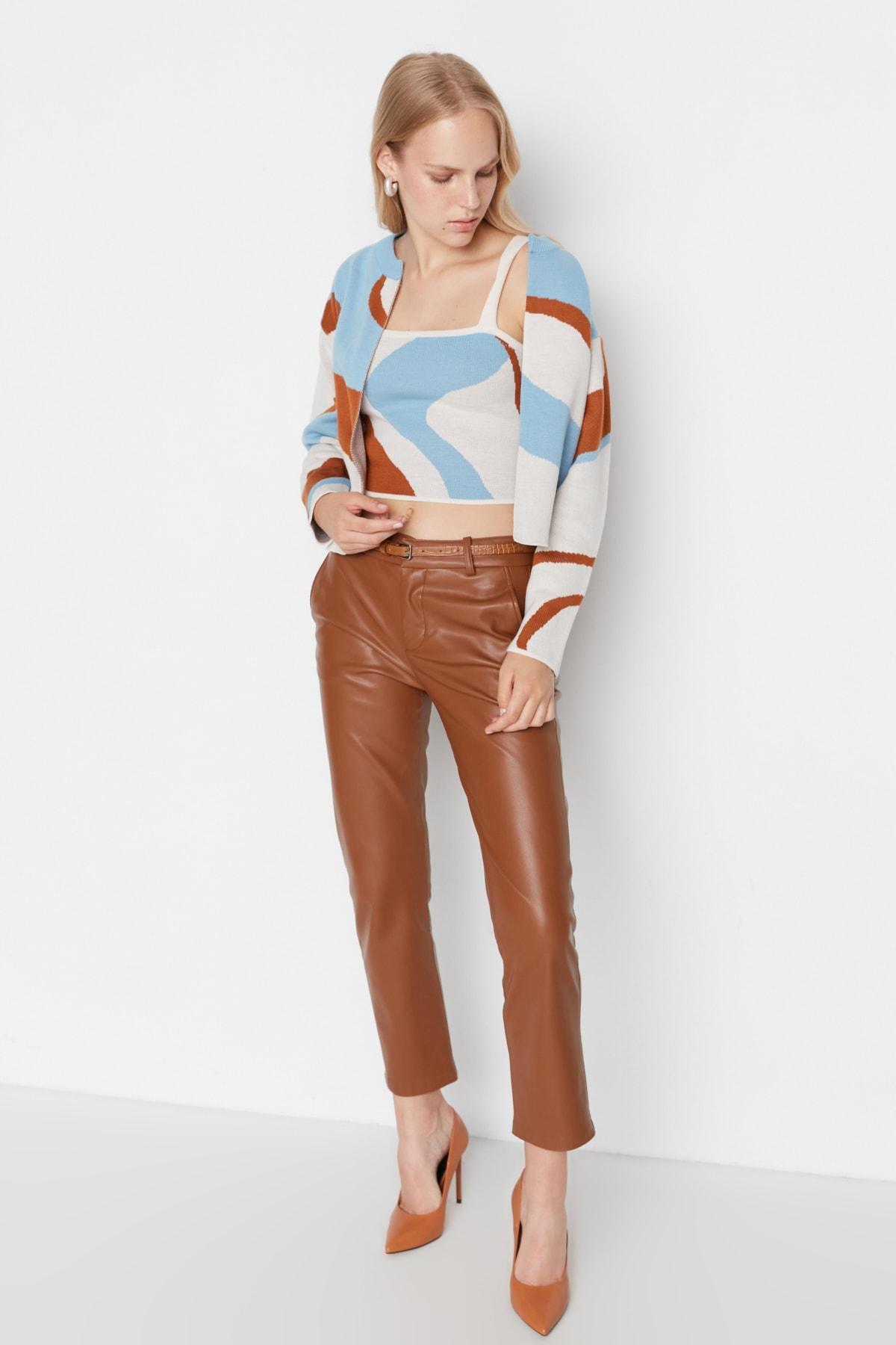 Blue Colour Block Cardigan, , large image number 1