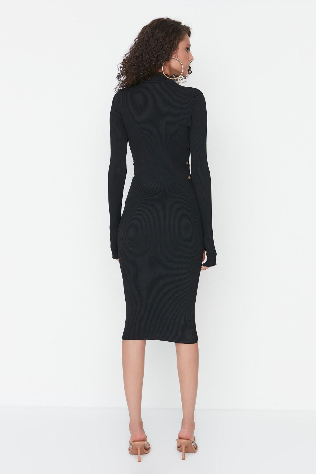 Black Bodycon Midi Dress, , large image number 4