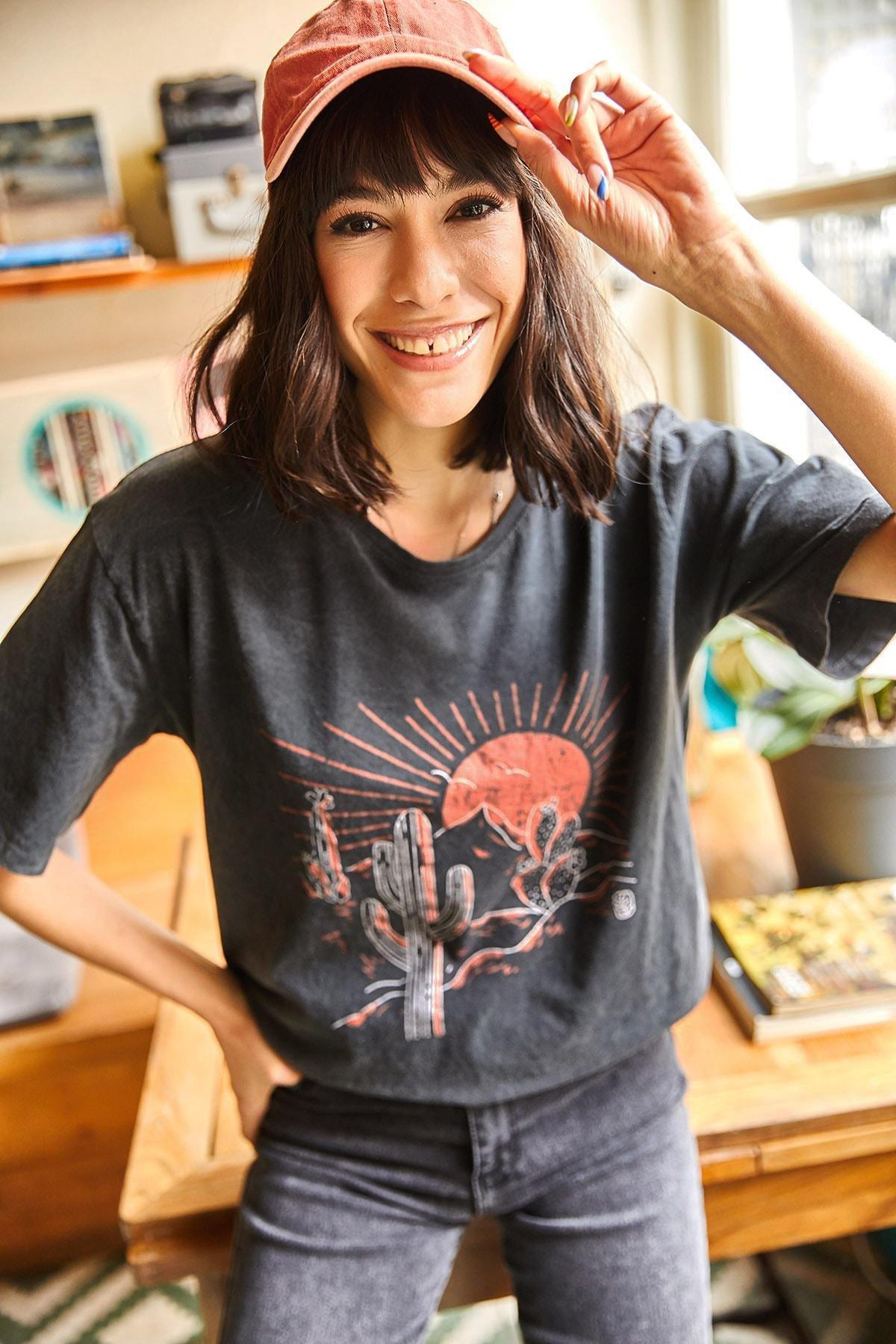 Grey Regular T-Shirt, Anthracite Nature, large image number 1