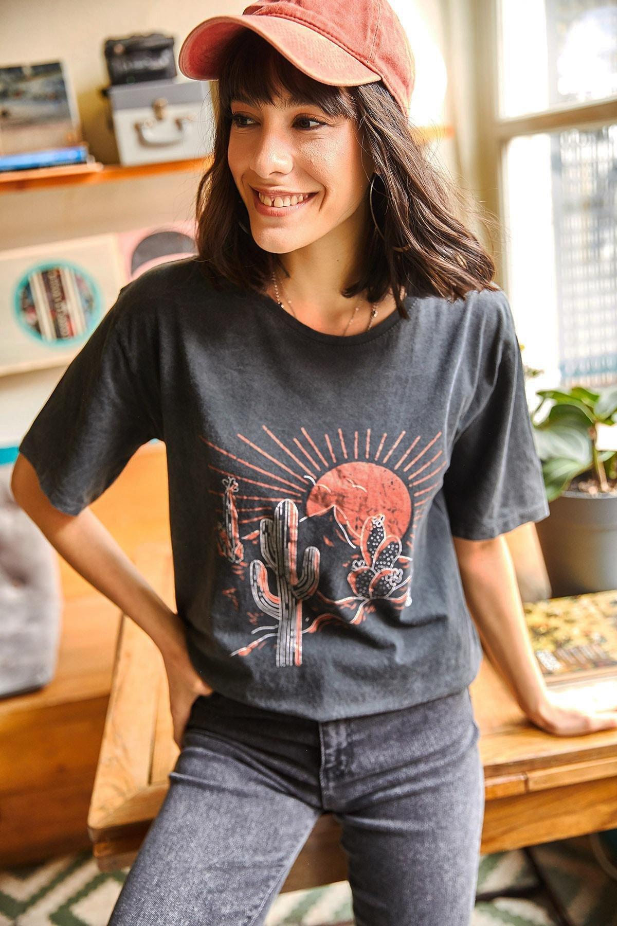 Grey Regular T-Shirt, Anthracite Nature, large image number 2