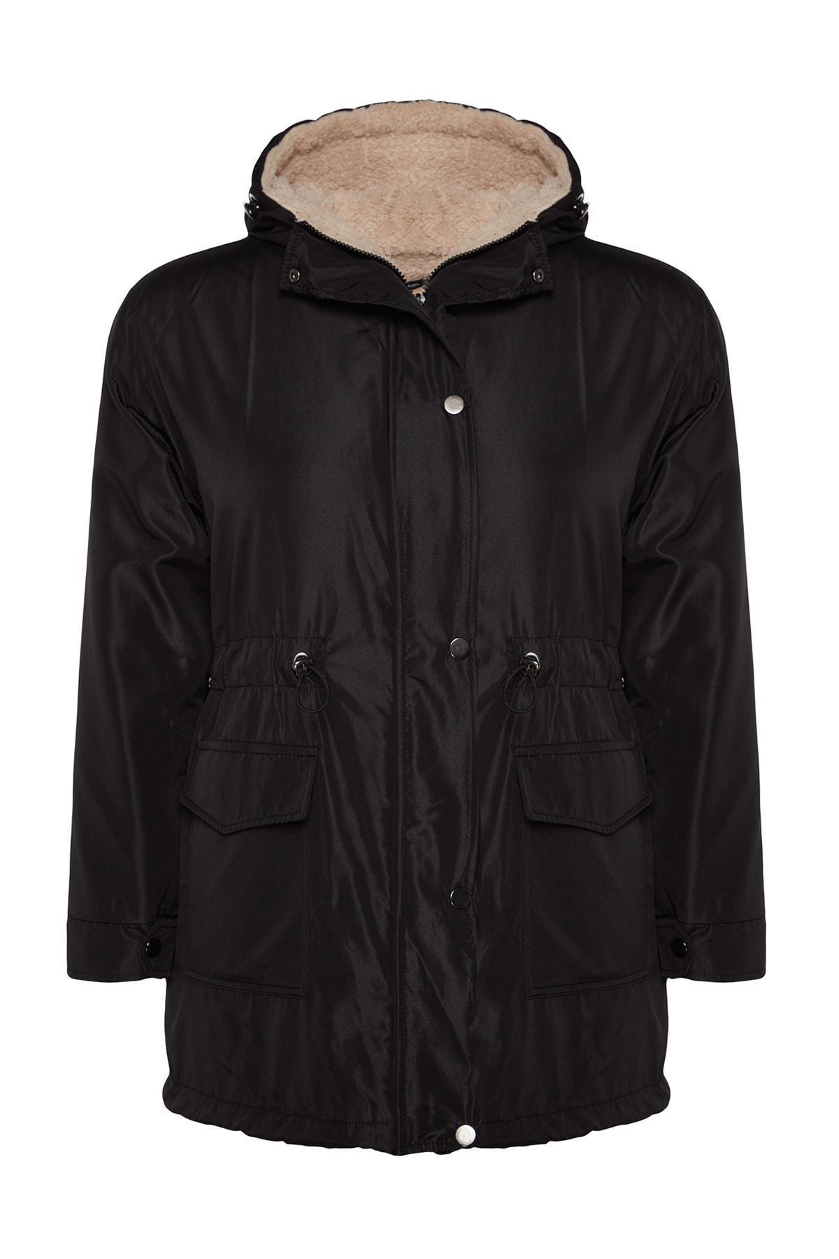 Black Parka Plus Size Jacket, , large image number 5