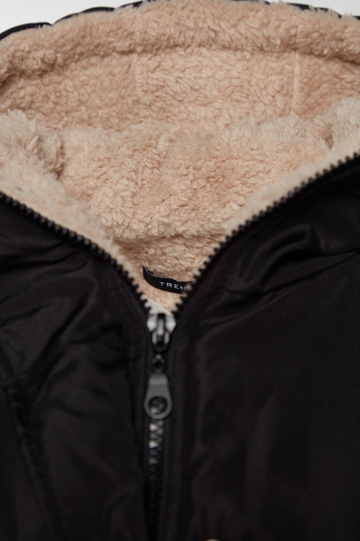 Black Parka Plus Size Jacket, , large image number 6