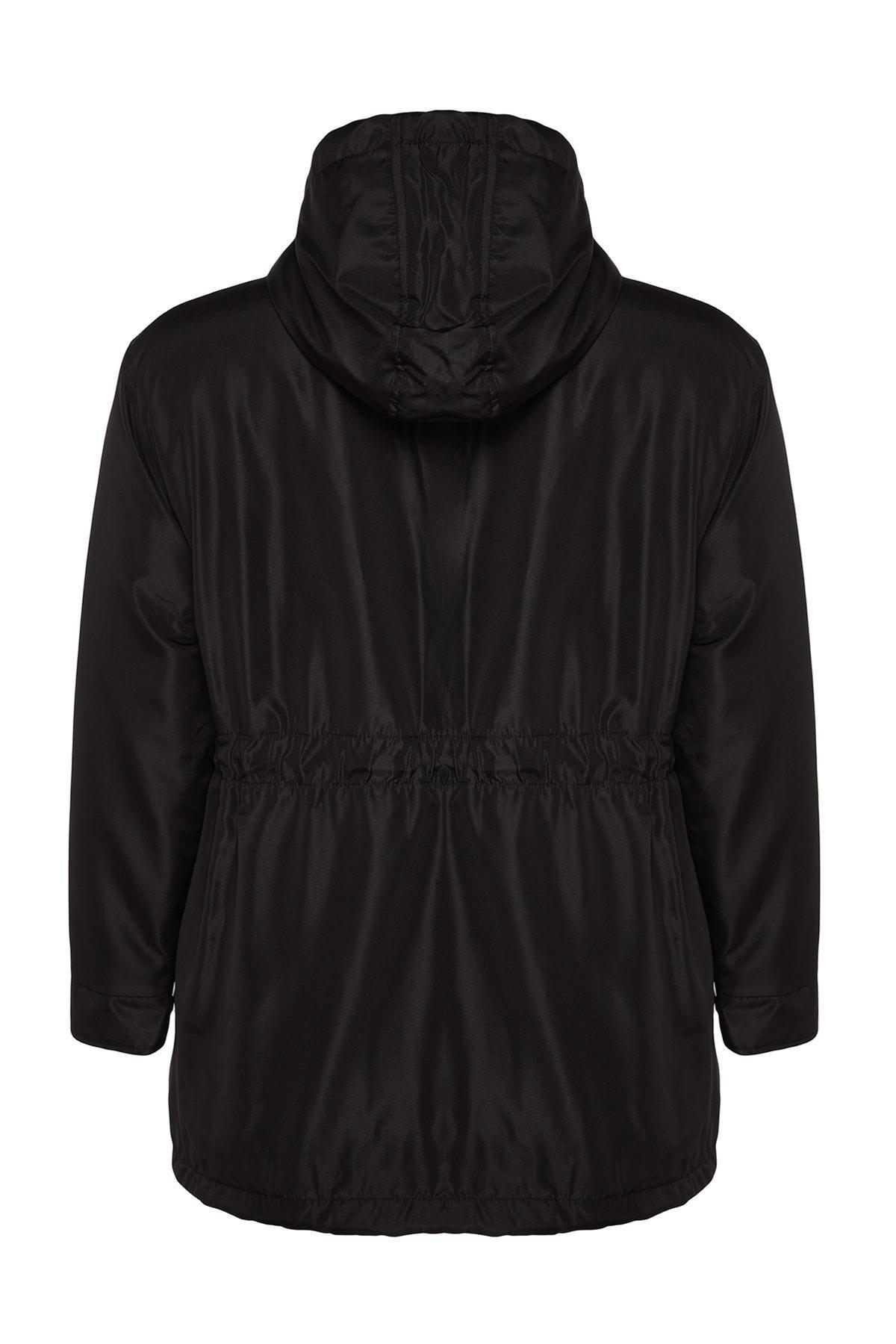 Black Parka Plus Size Jacket, , large image number 7