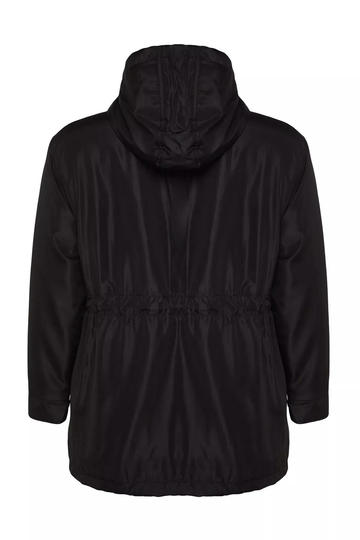Black Parka Plus Size Jacket, BLACK, large image number 7