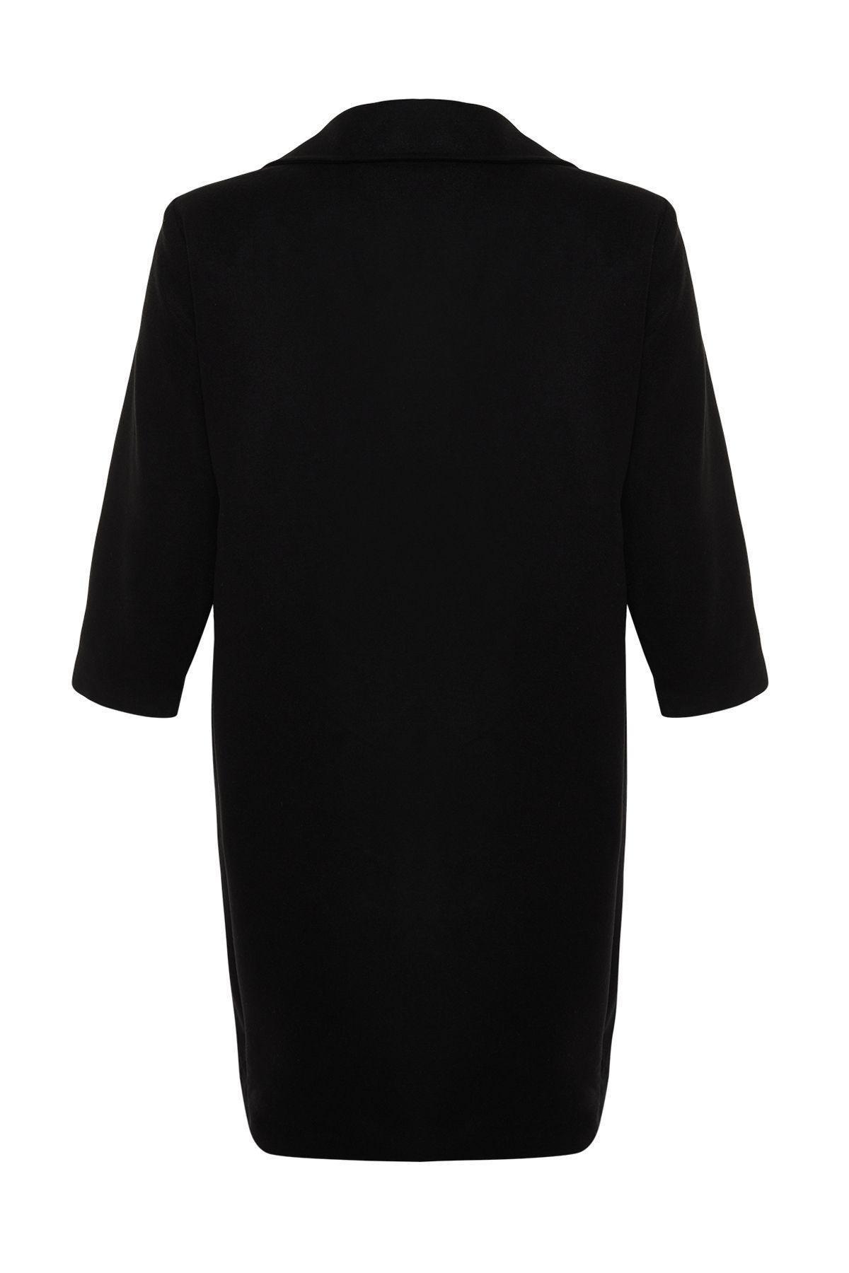 Black oversized coat, BLACK, medium