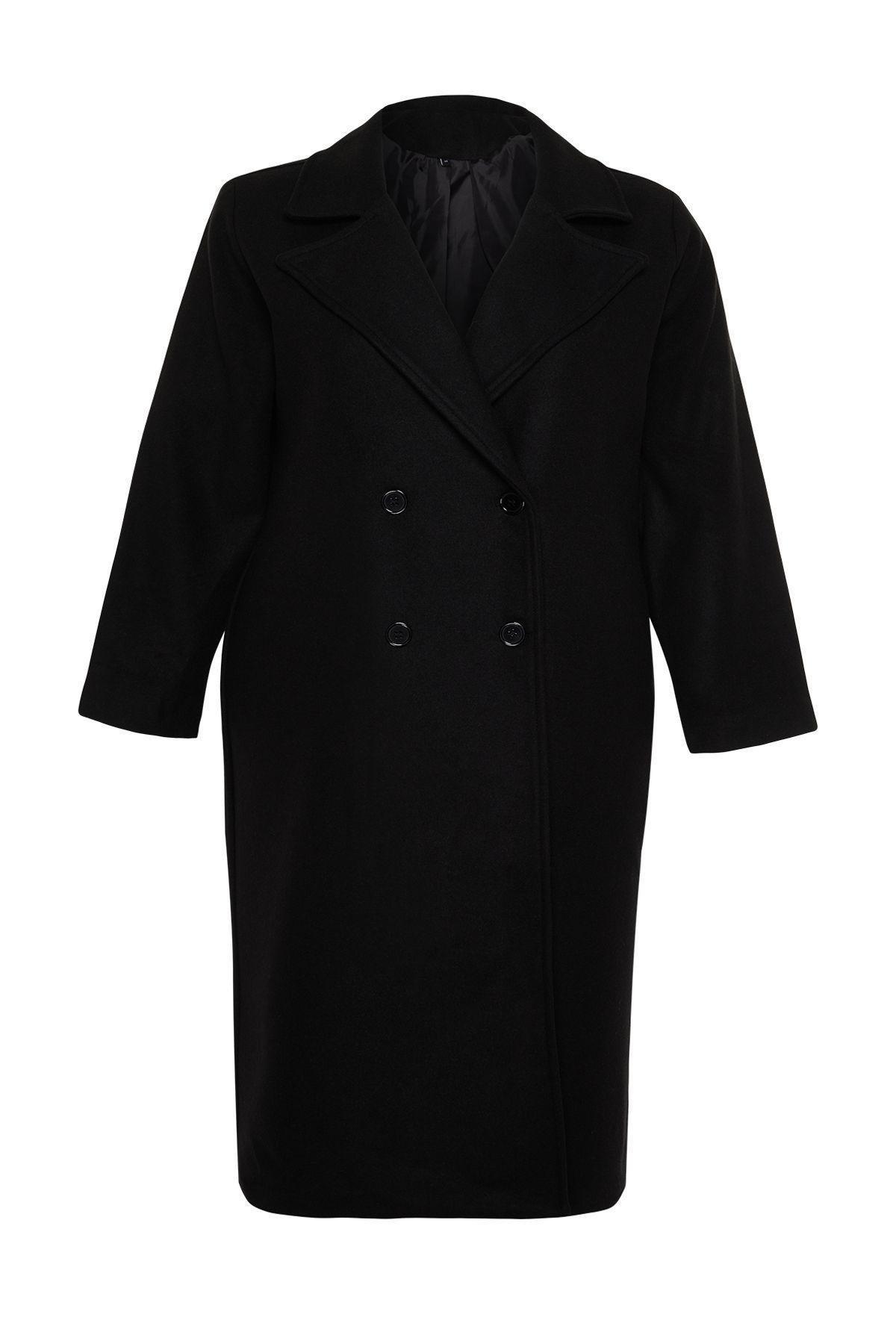 Black oversized coat, BLACK, large image number 3