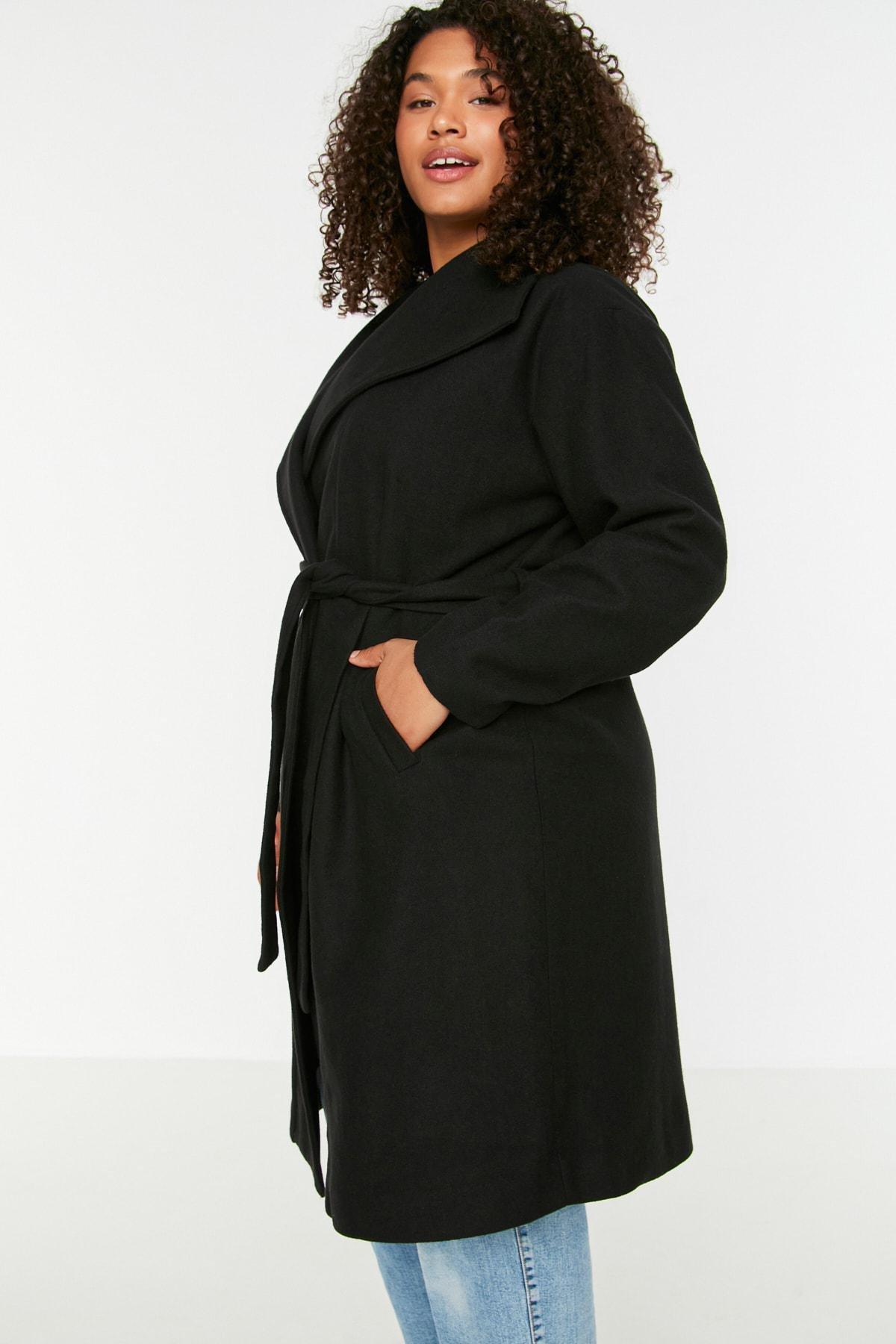 Black Puffer Plus Size Coat, , large image number 2