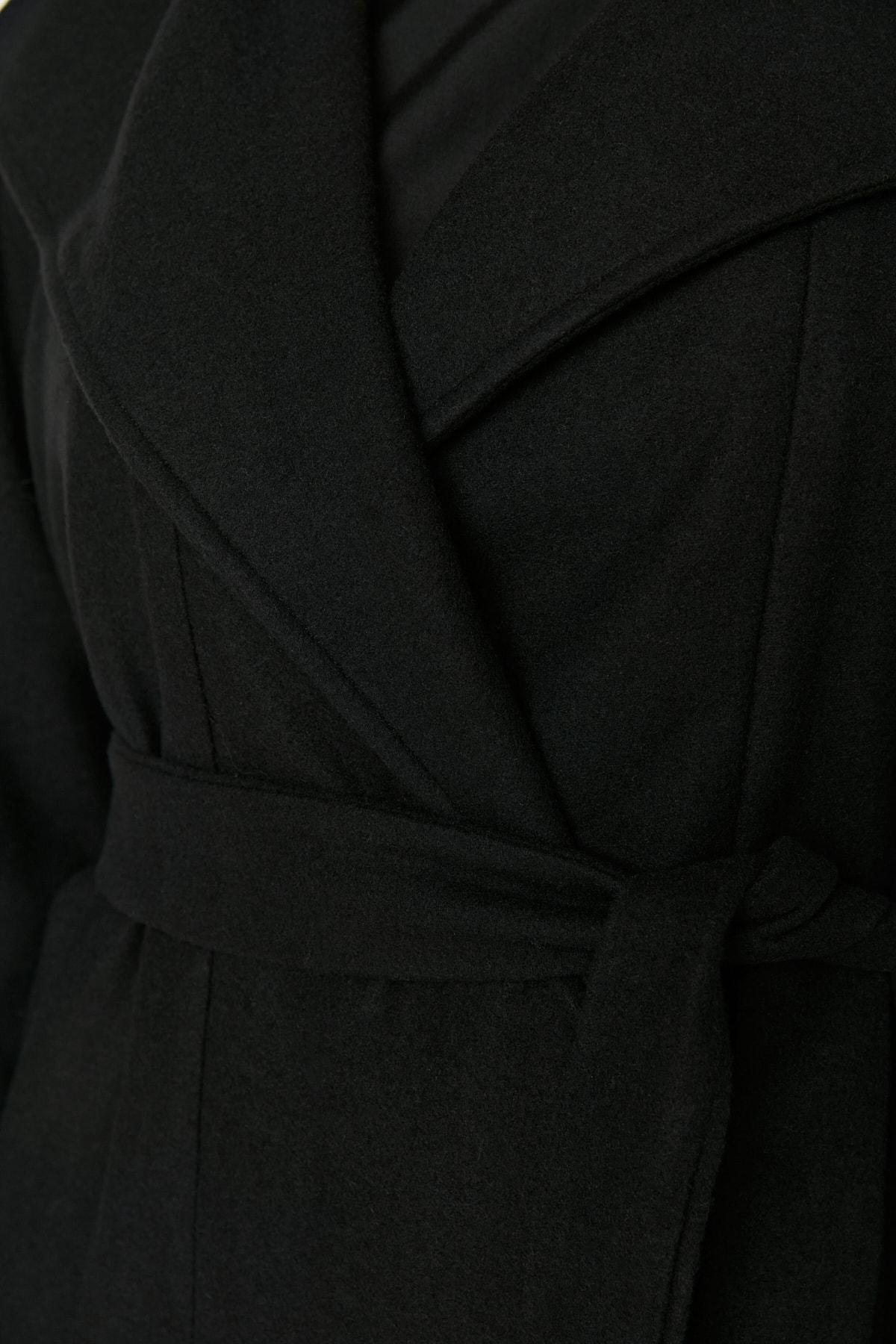 Black Puffer Plus Size Coat, , large image number 3
