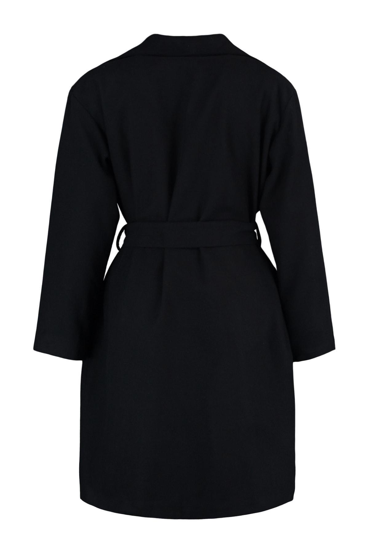 Black Puffer Plus Size Coat, , large image number 5