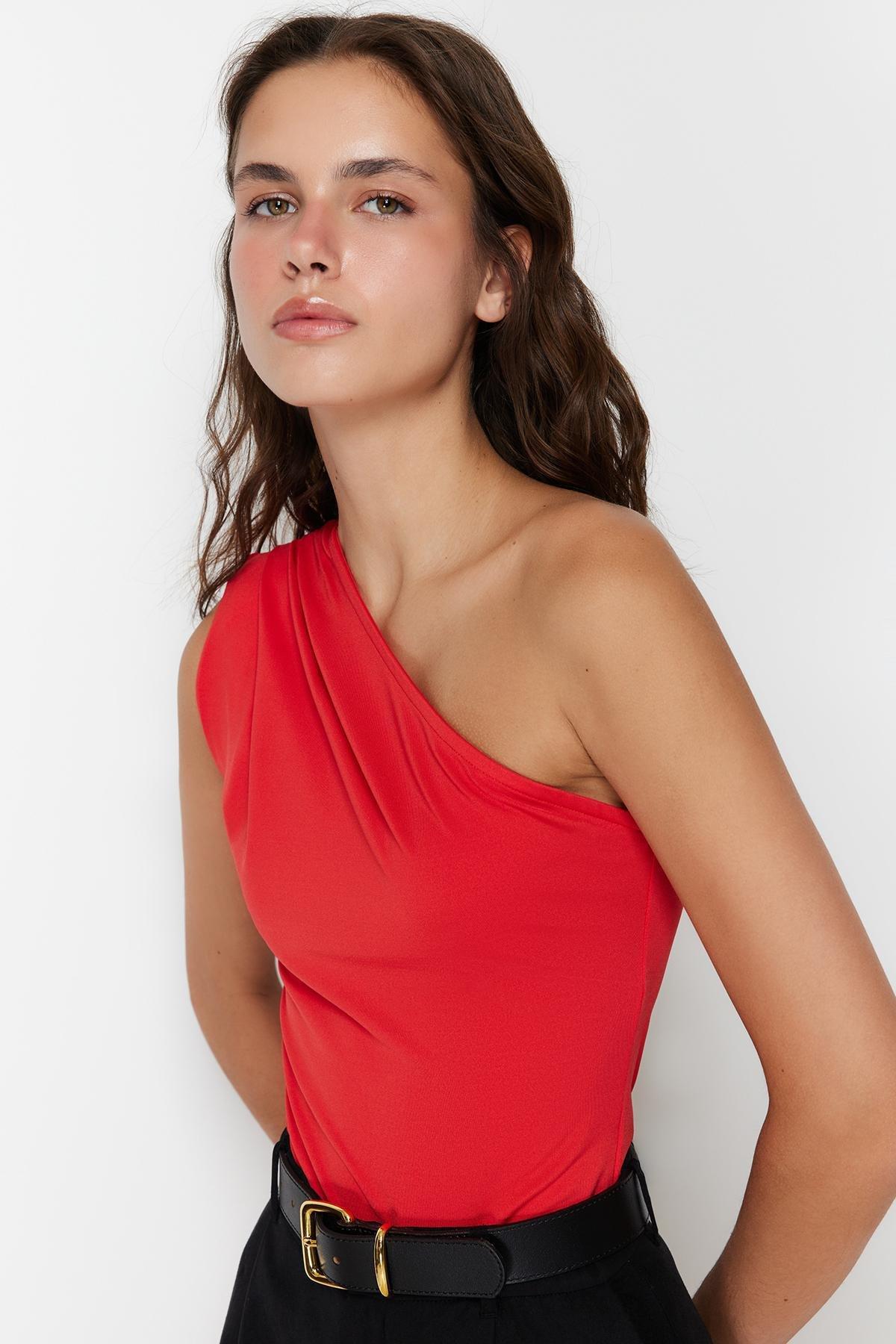 Asymmetric Collar Bodysuit, , large image number 1