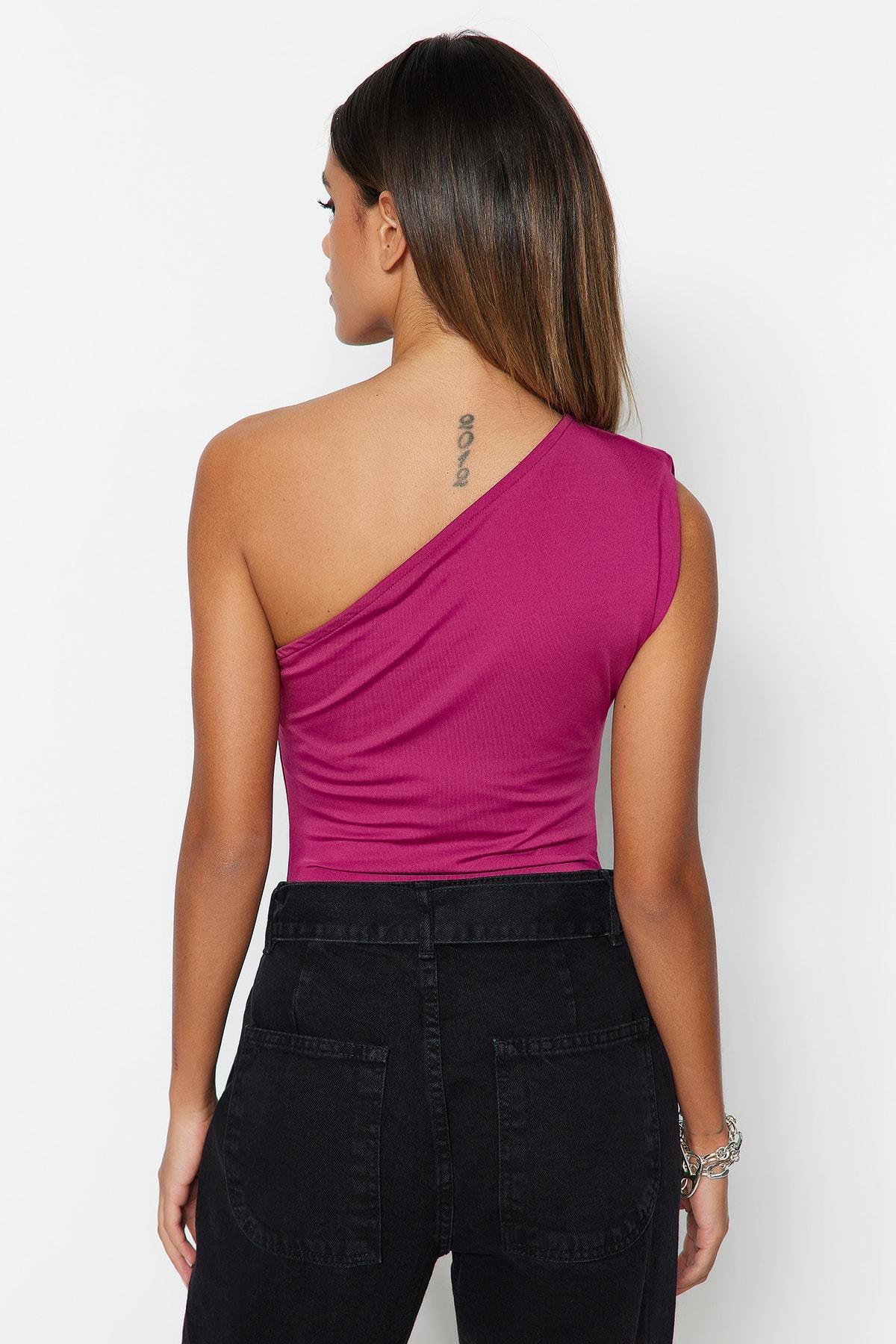 Brown Plain fitted Bodysuit, Pink, large image number 9